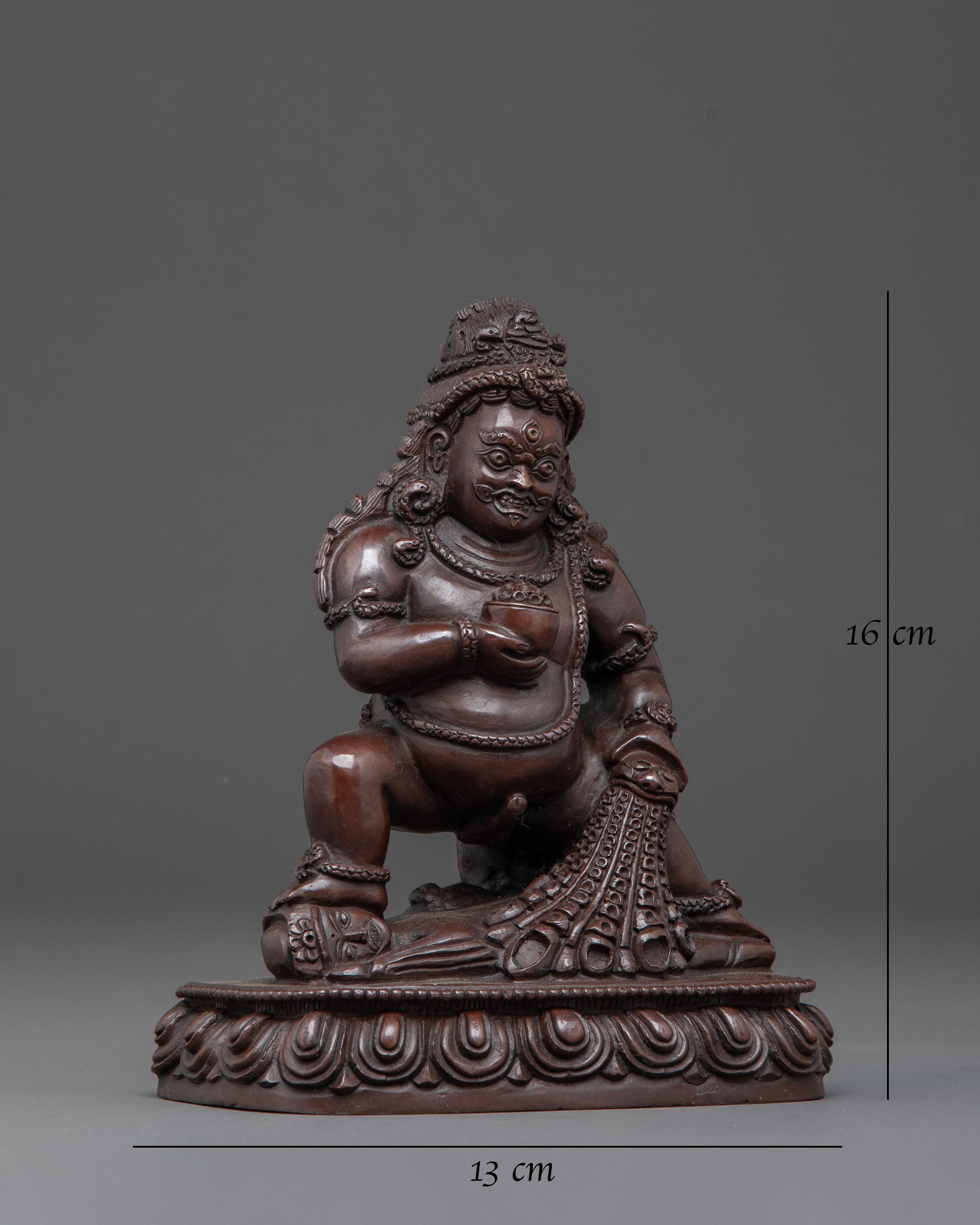 Oxidized Copper Black Dzambhala Statue | Deity of Prosperity