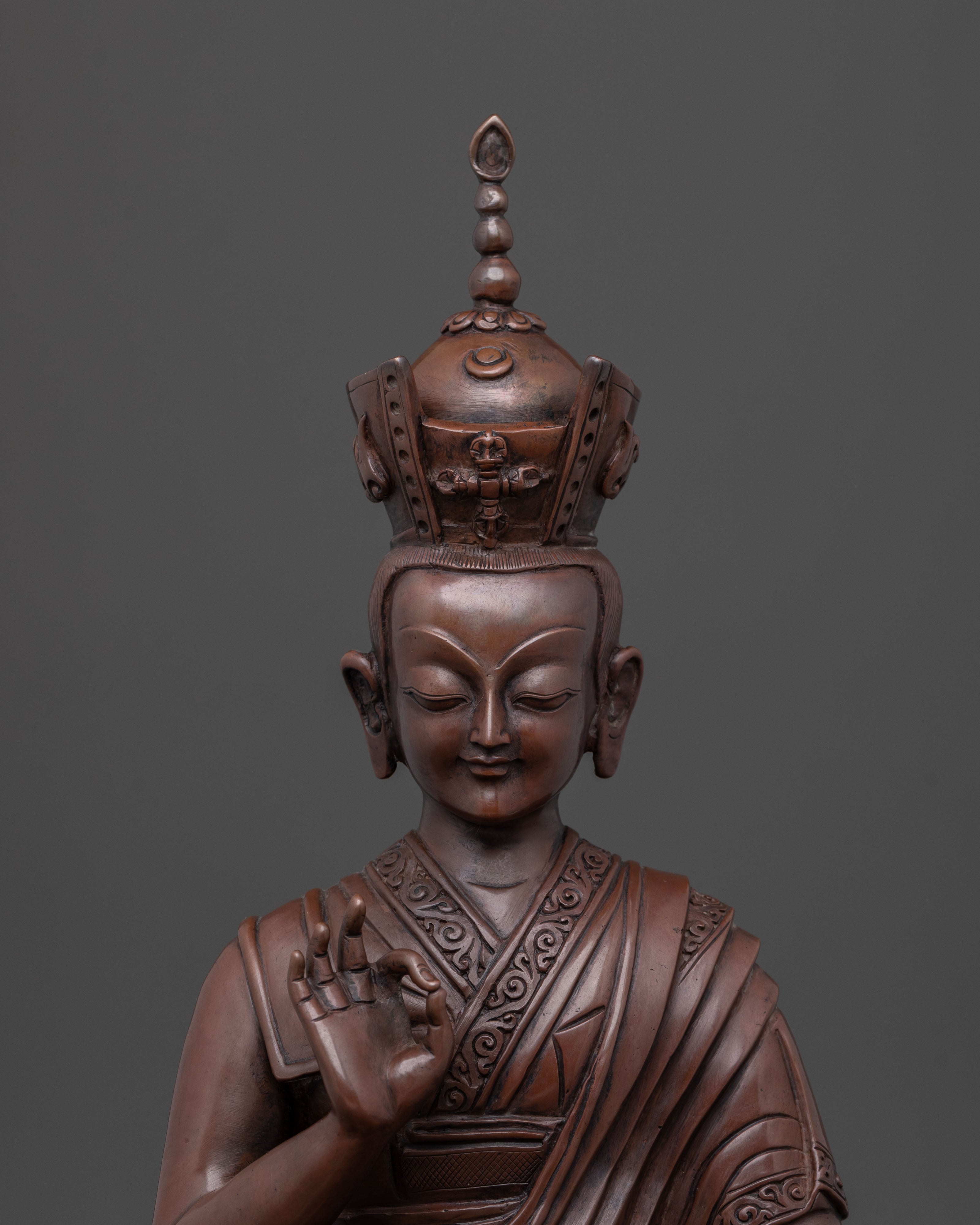 12th Karmapa Spiritual Icon | Oxidized Copper Statue