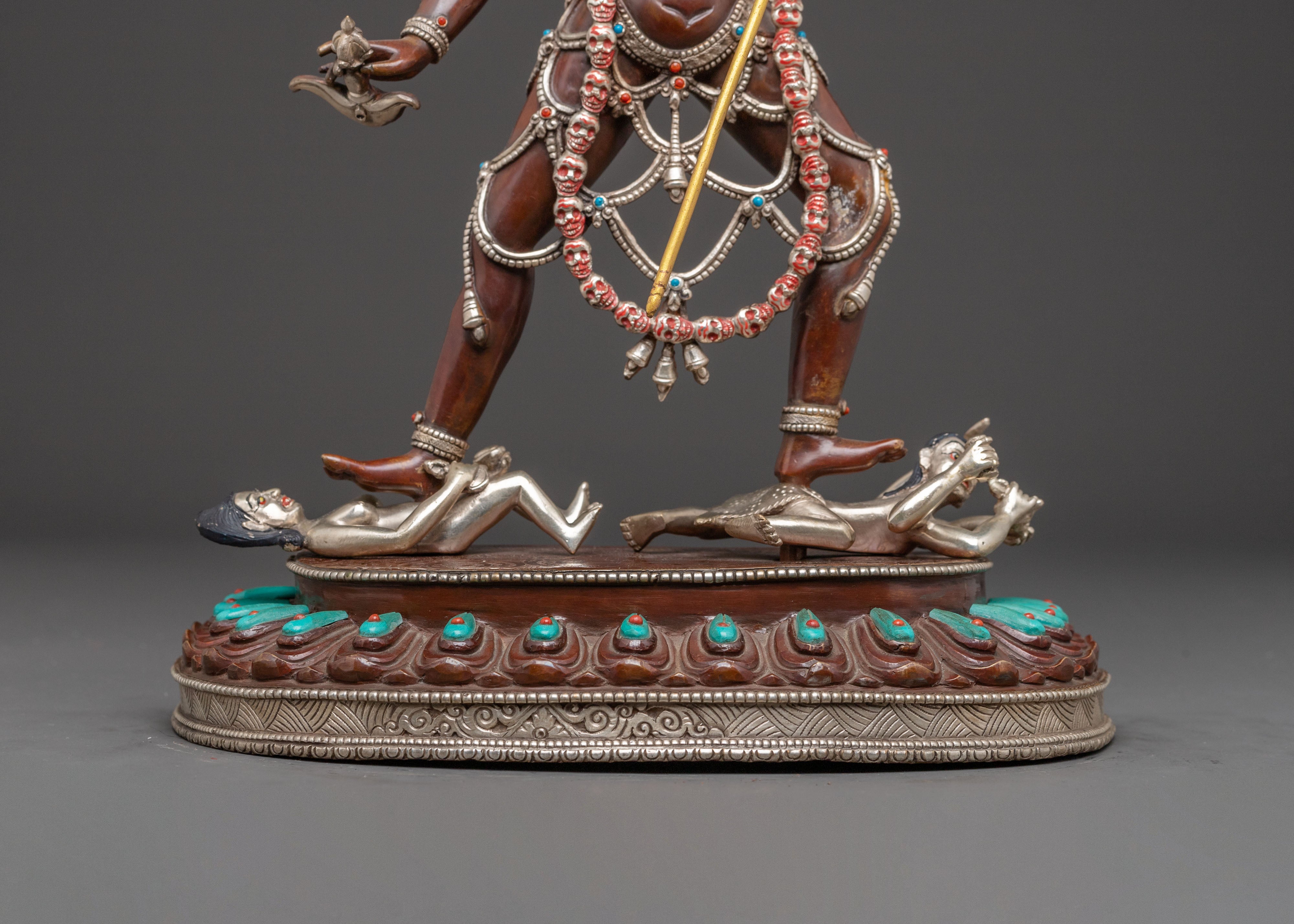 Statue of Vajrayogini Ucheyma: Himalayan Oxidized Copper Artwork