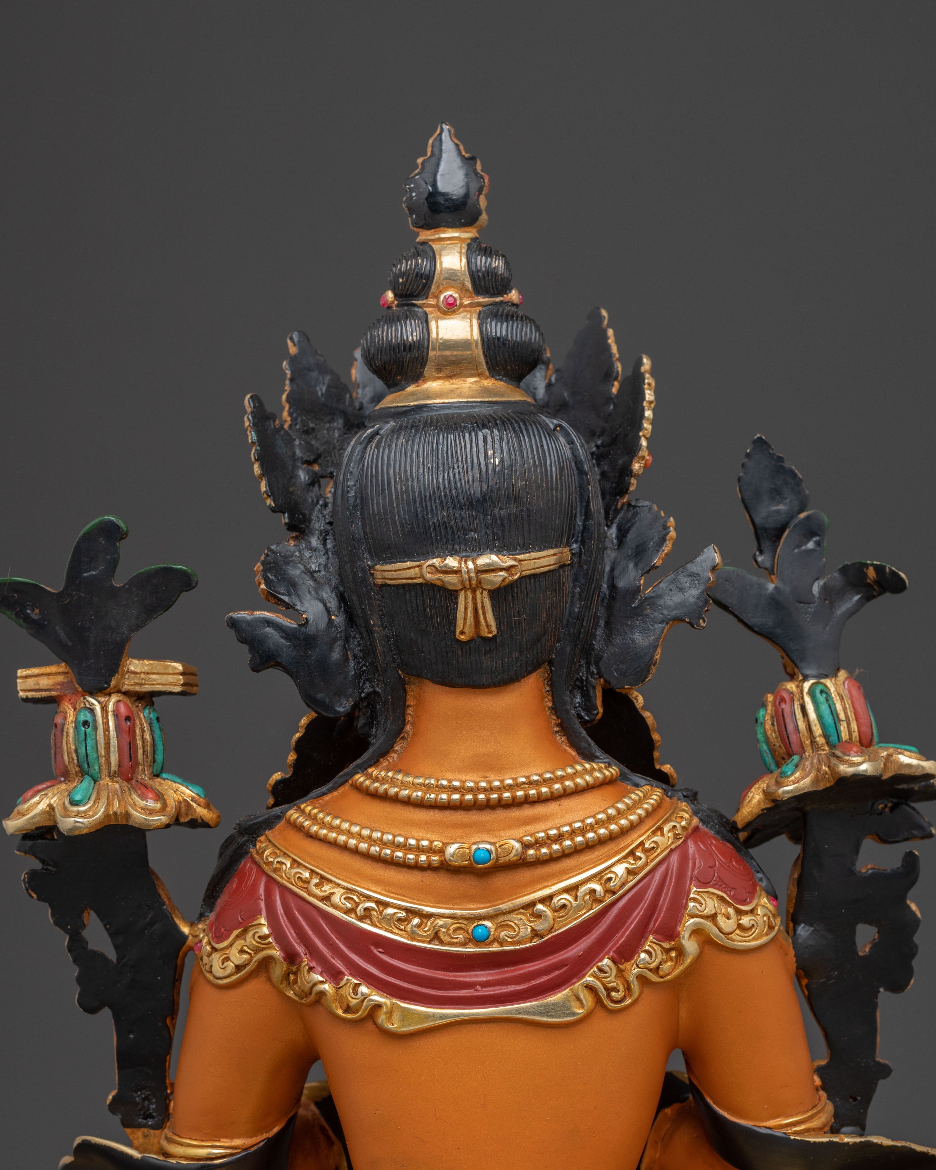 Tikshna Manjushri with Snow Lion Sculpture