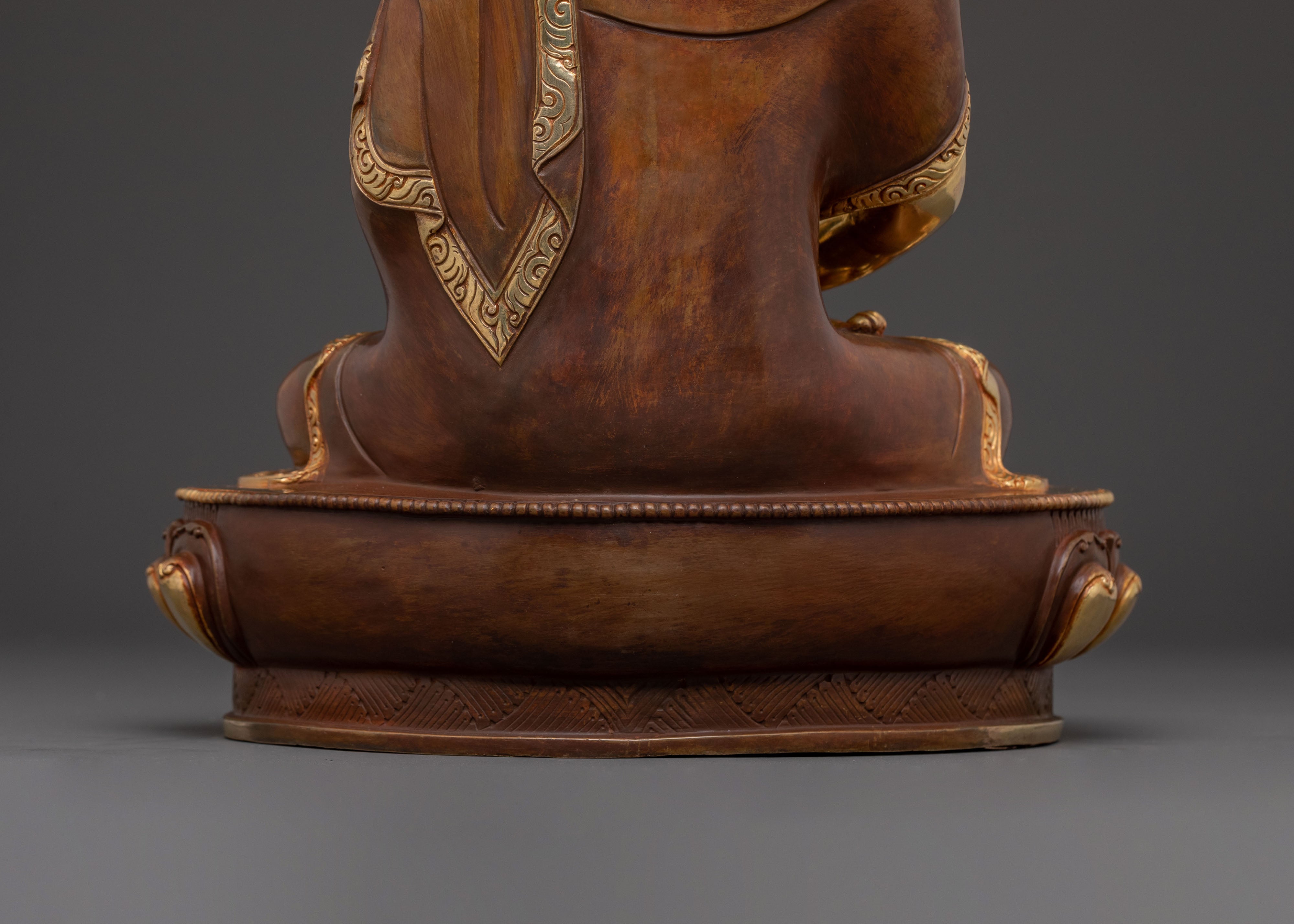 Amitabha Buddha Traditional Sacred Statue: Gilded Copper Art