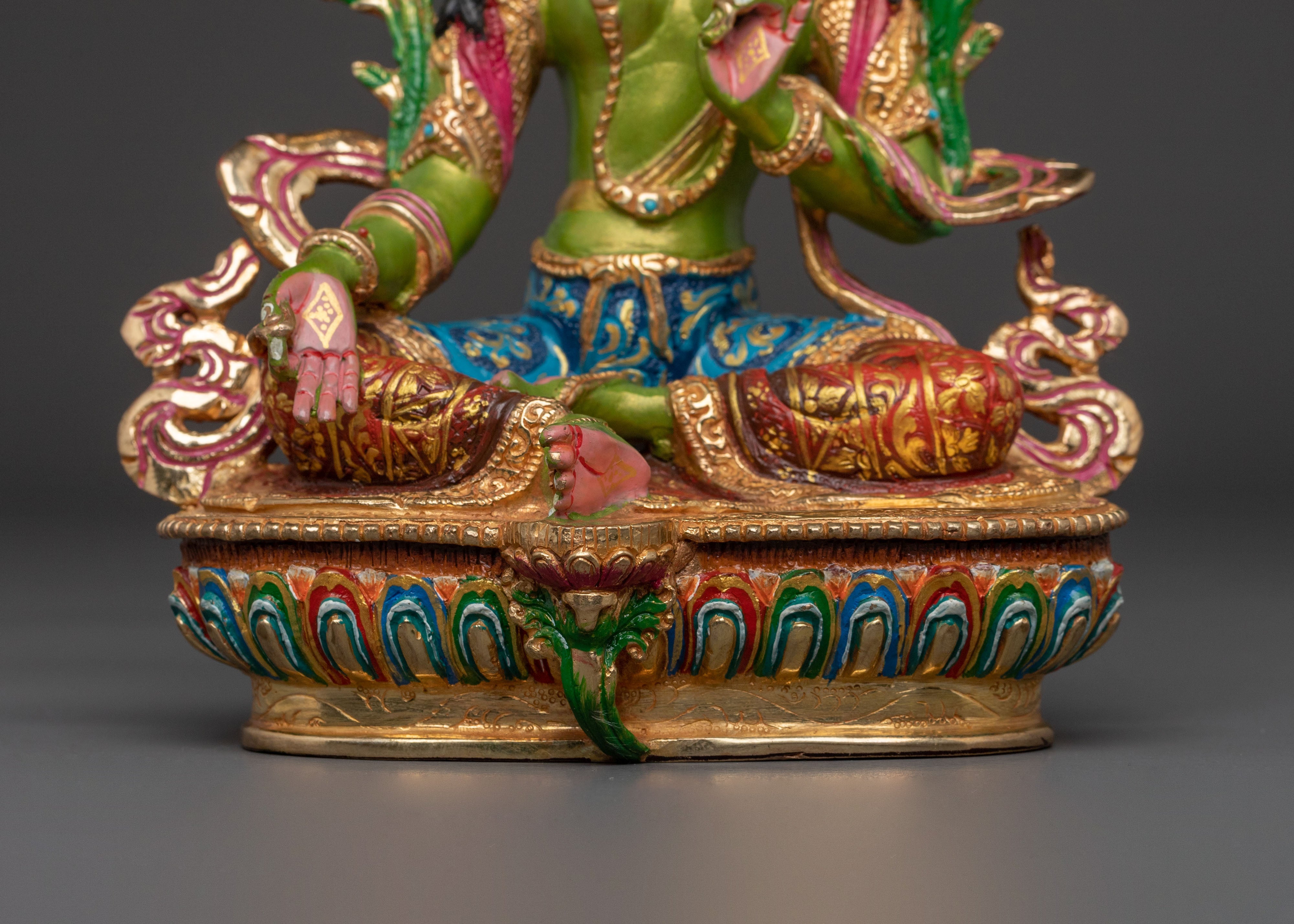 Green Tara Sadhana Statue | Tibetan Buddhist Goddess