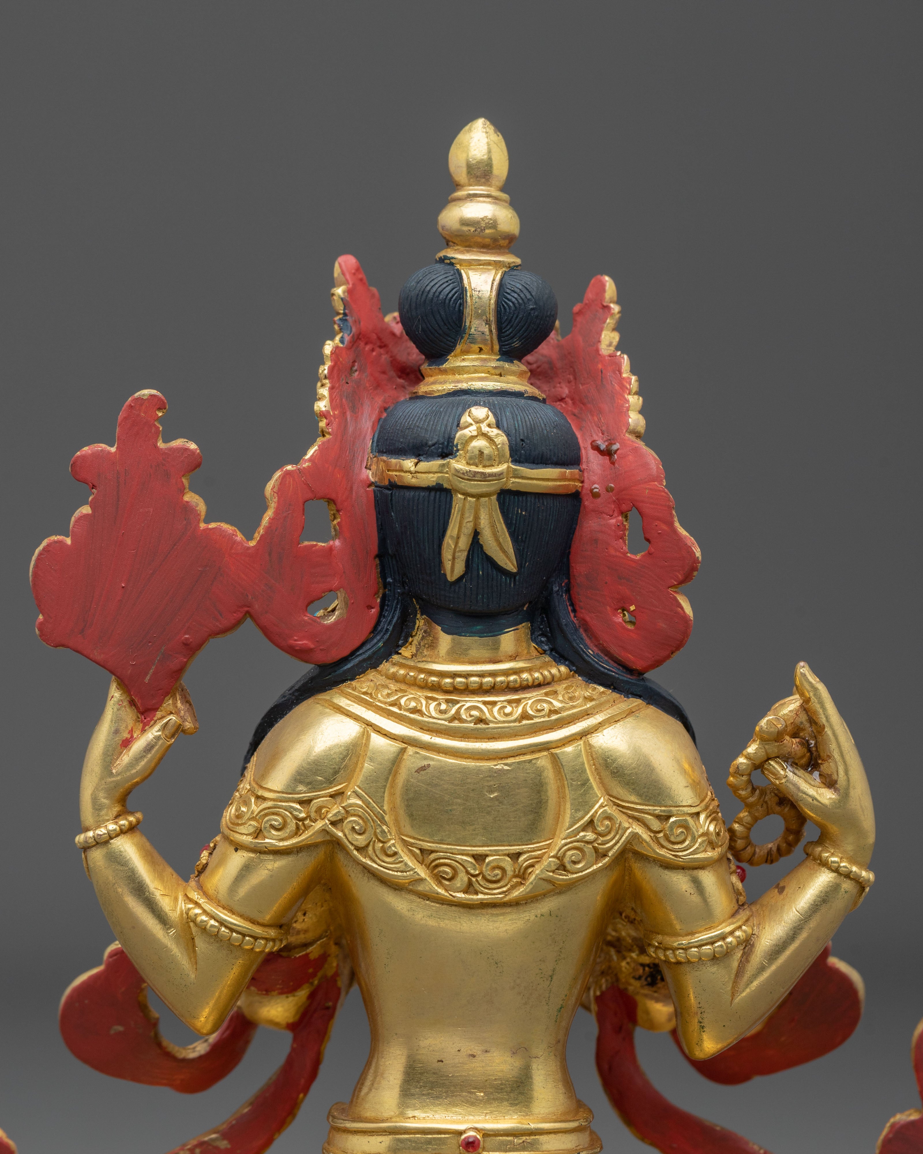 Chenrezig Lord of Compassion Sculpture – 24K Gold Gilded