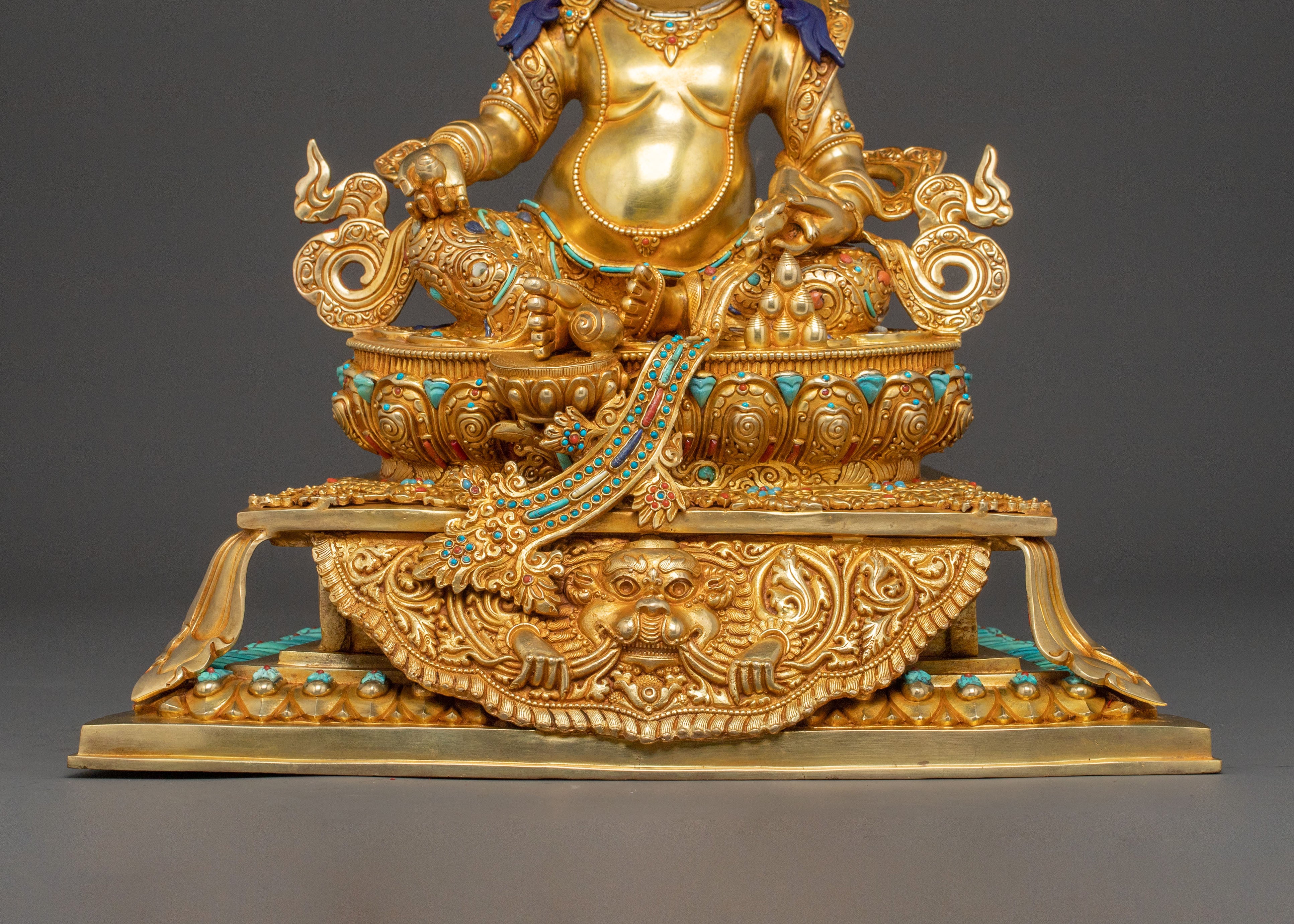 Dzambhala Statue on Throne | Altar Home Decor