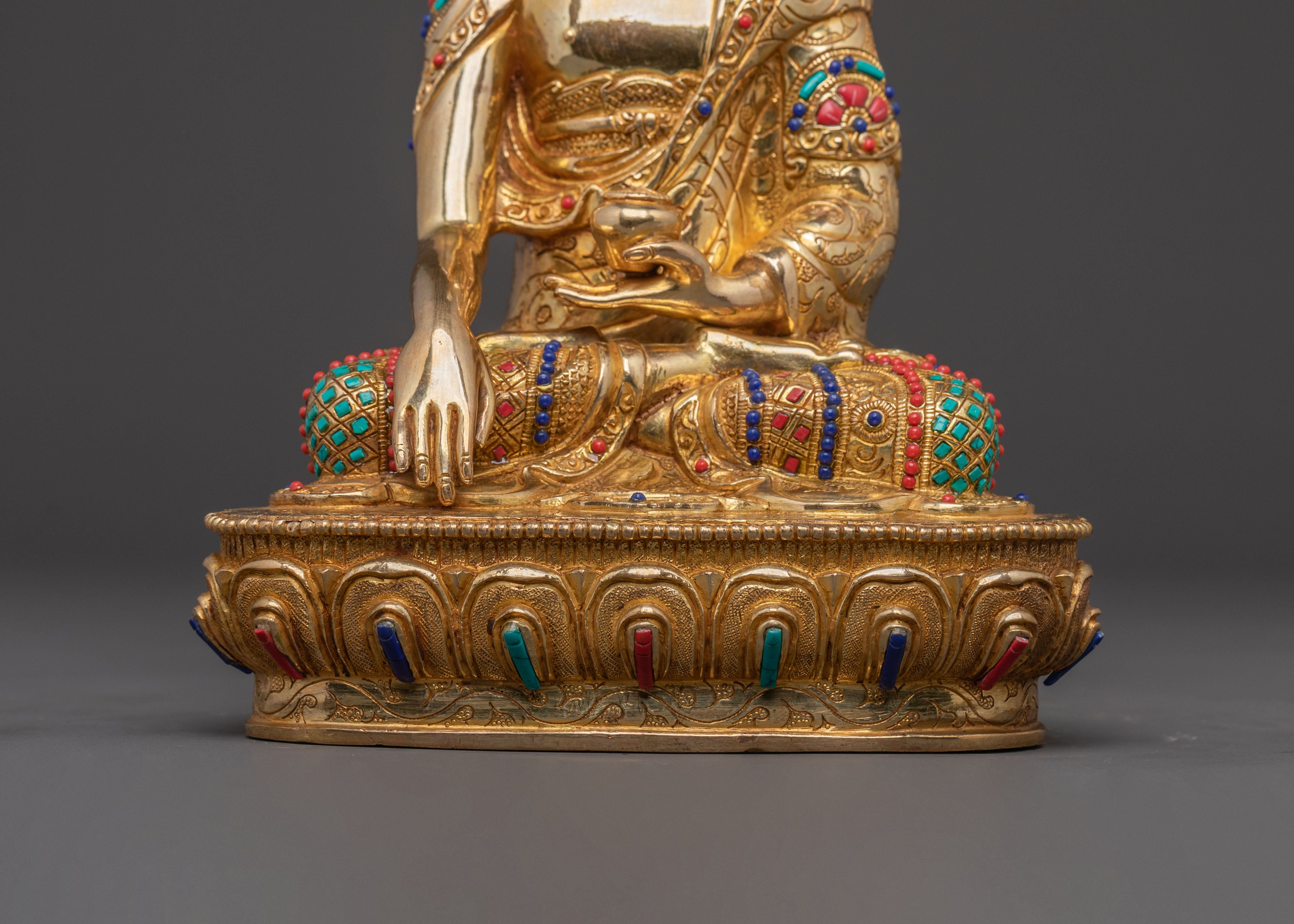 Radiating Compassion Shakyamuni Buddha Statue - Hand-Gilded Copper Statue