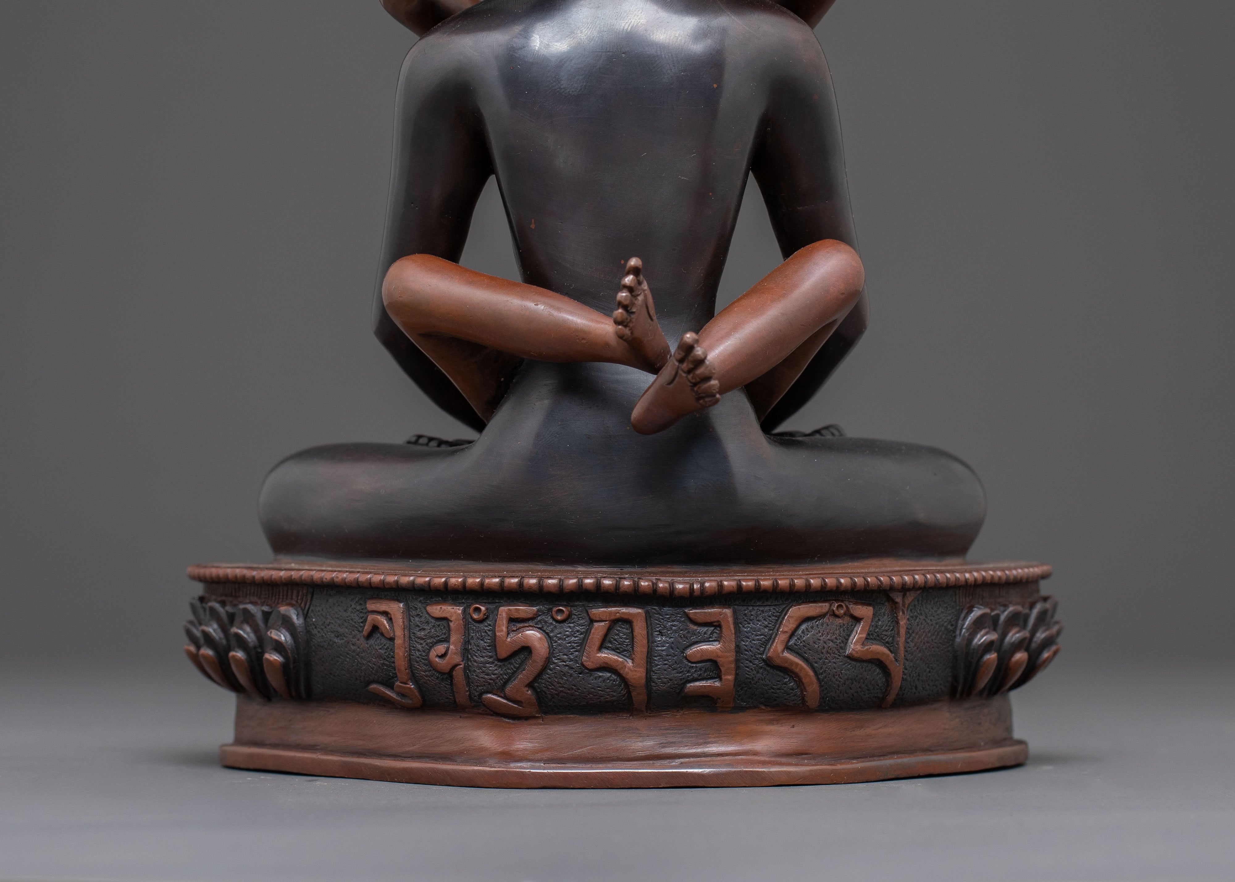 Oxidized Tibetan Samantabhadra With Consort Statue | Tantric Deity for Meditation