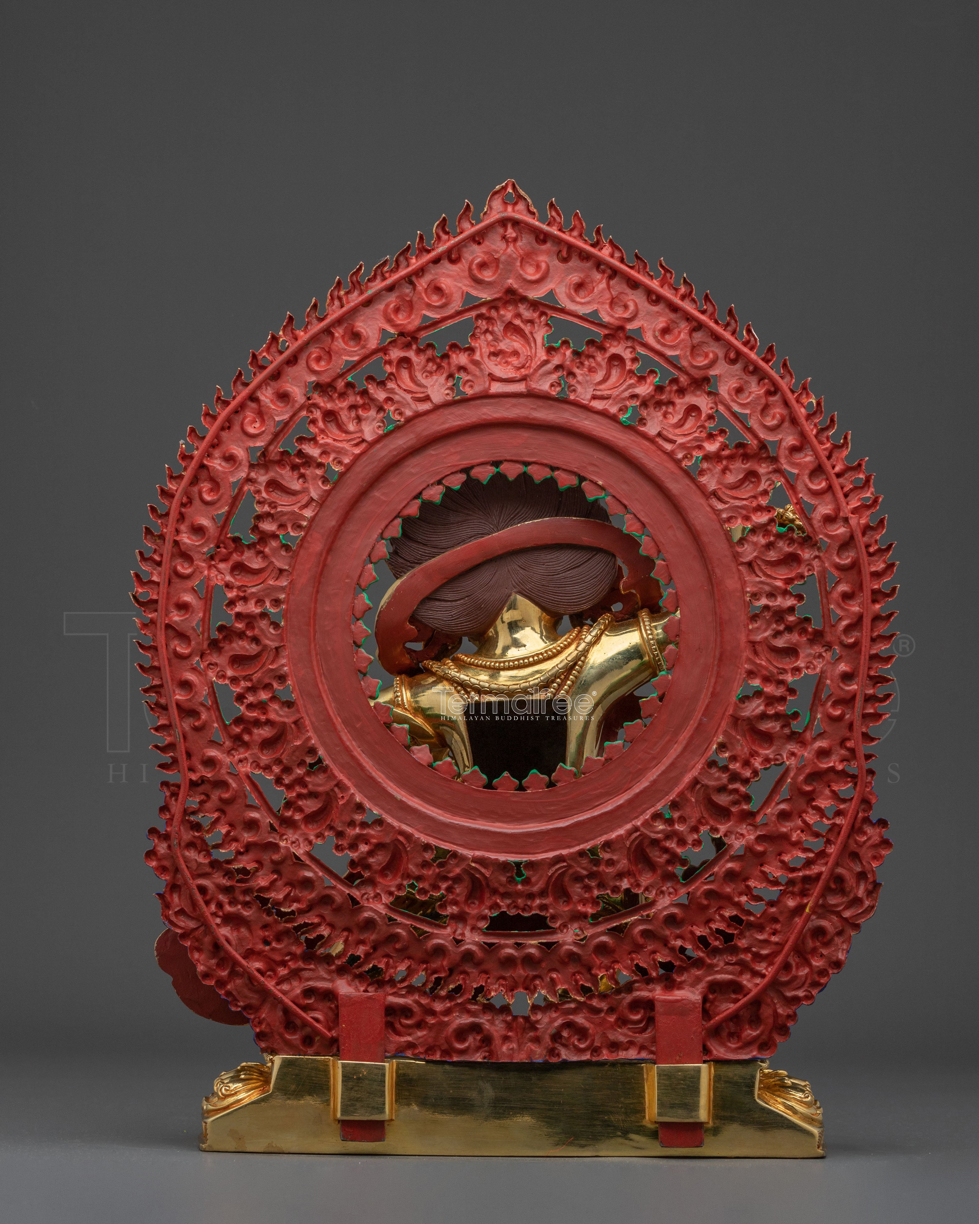 Sacred Statue of Vajrapani Statue: 24K Gold Gilded