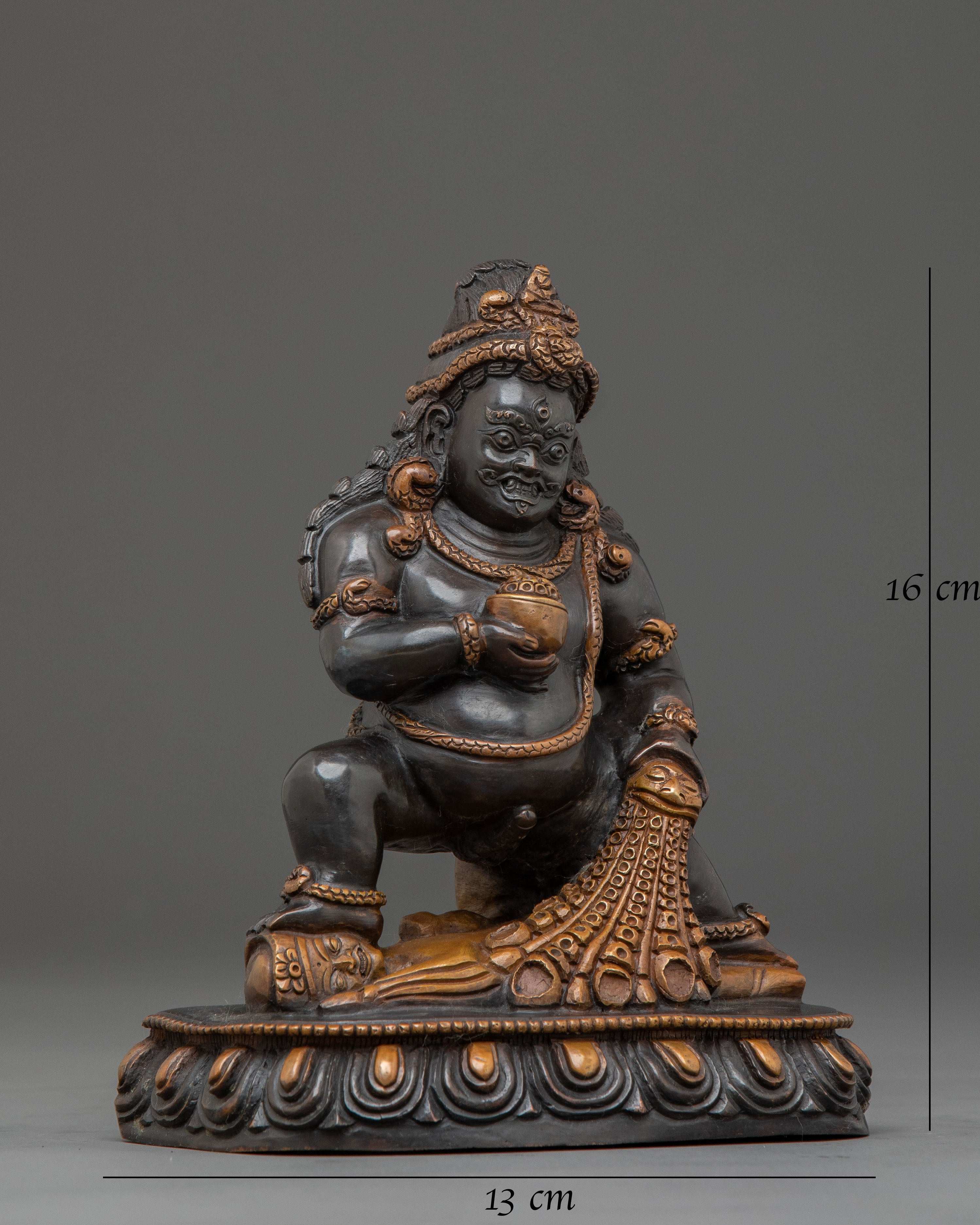 Black Dzambhala Statue | Oxidized Copper Figure