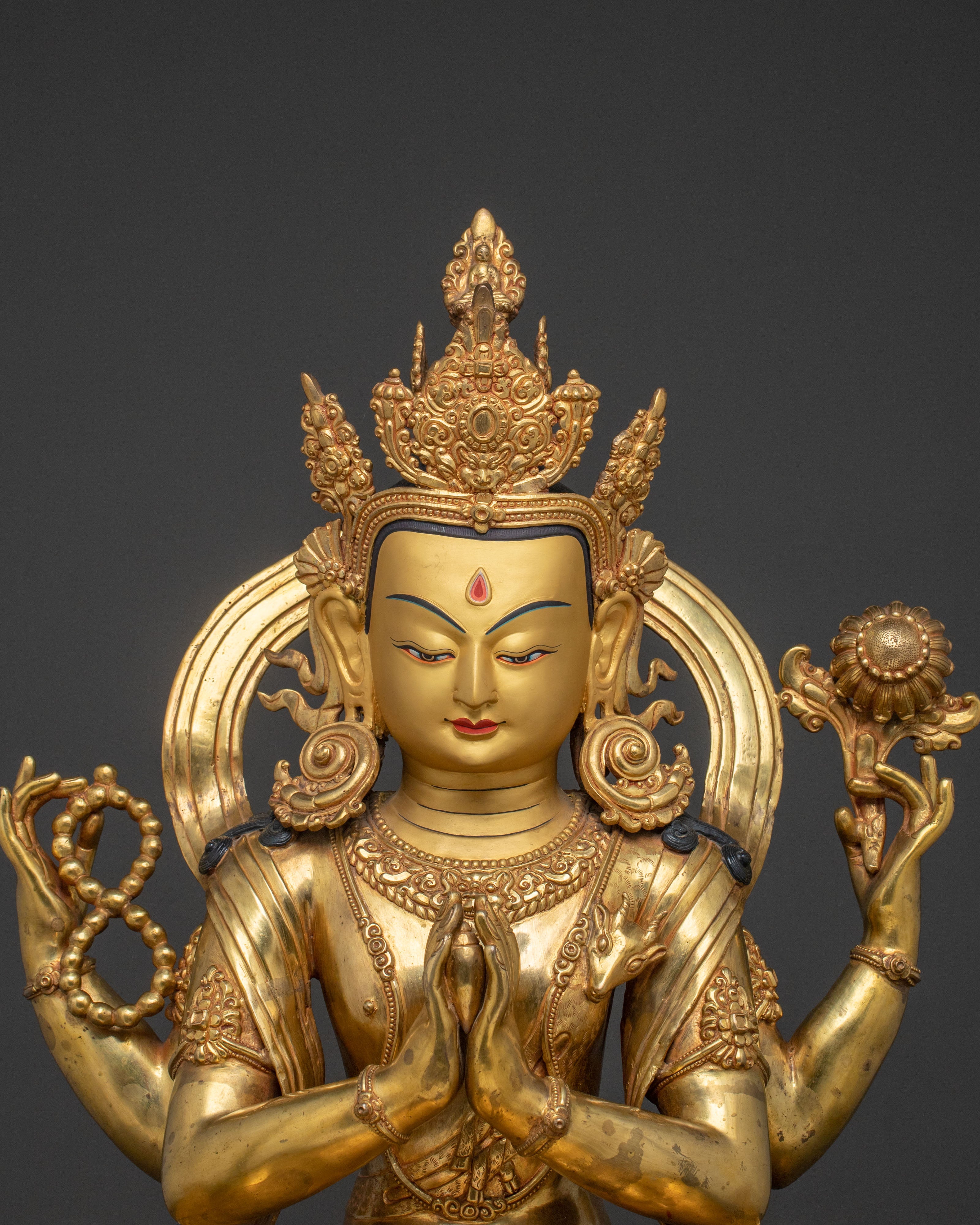 Peaceful Chenrezig Statue | Tibetan Buddhist Figurine