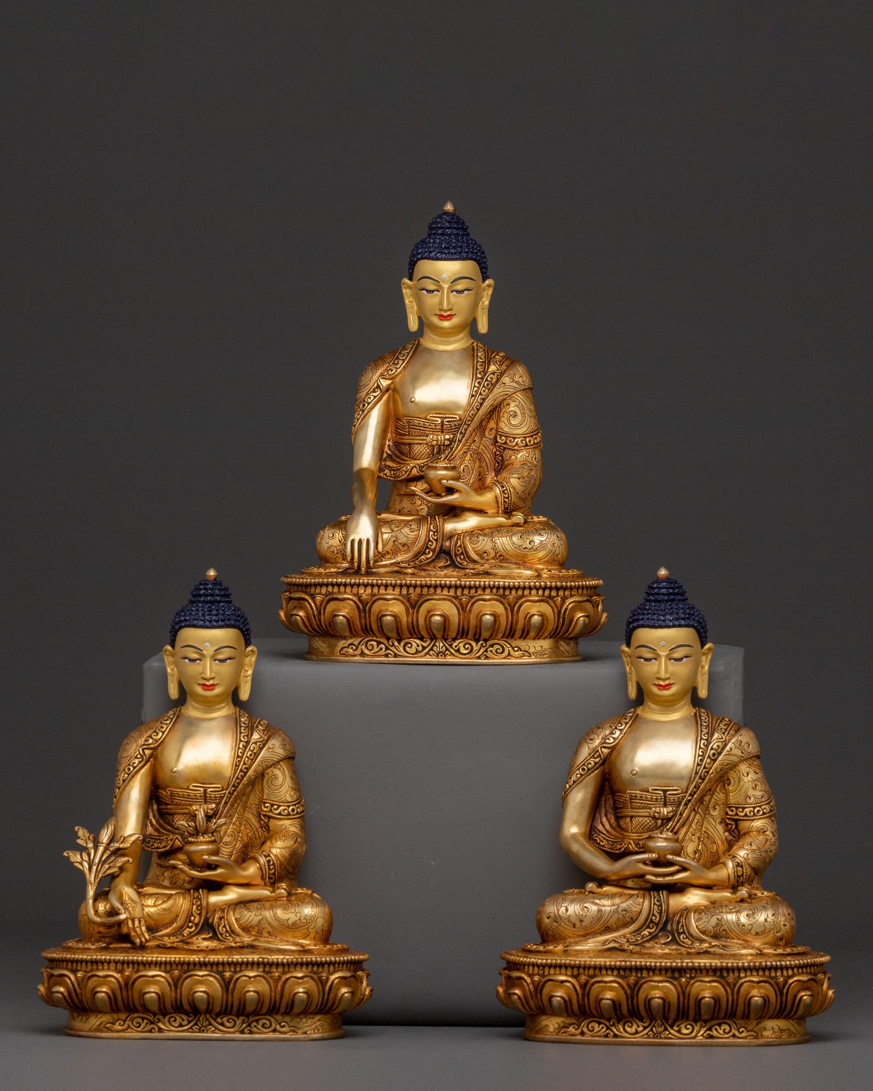 Three Buddha Spiritual Statue Set 