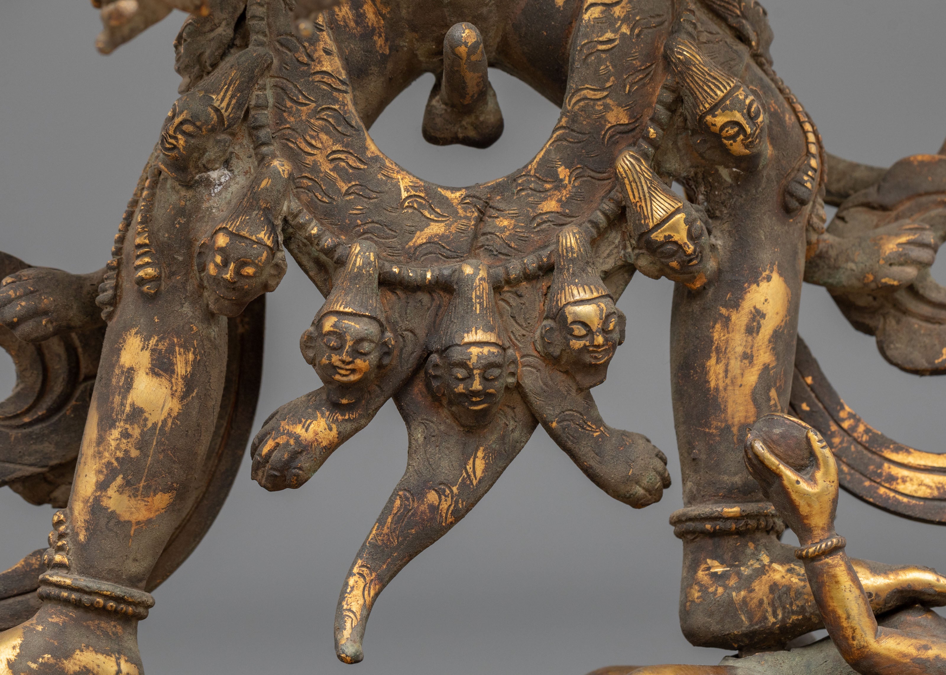 Kalachakra Sacred Statue | Antique Finish Copper Vajrayana Sculpture