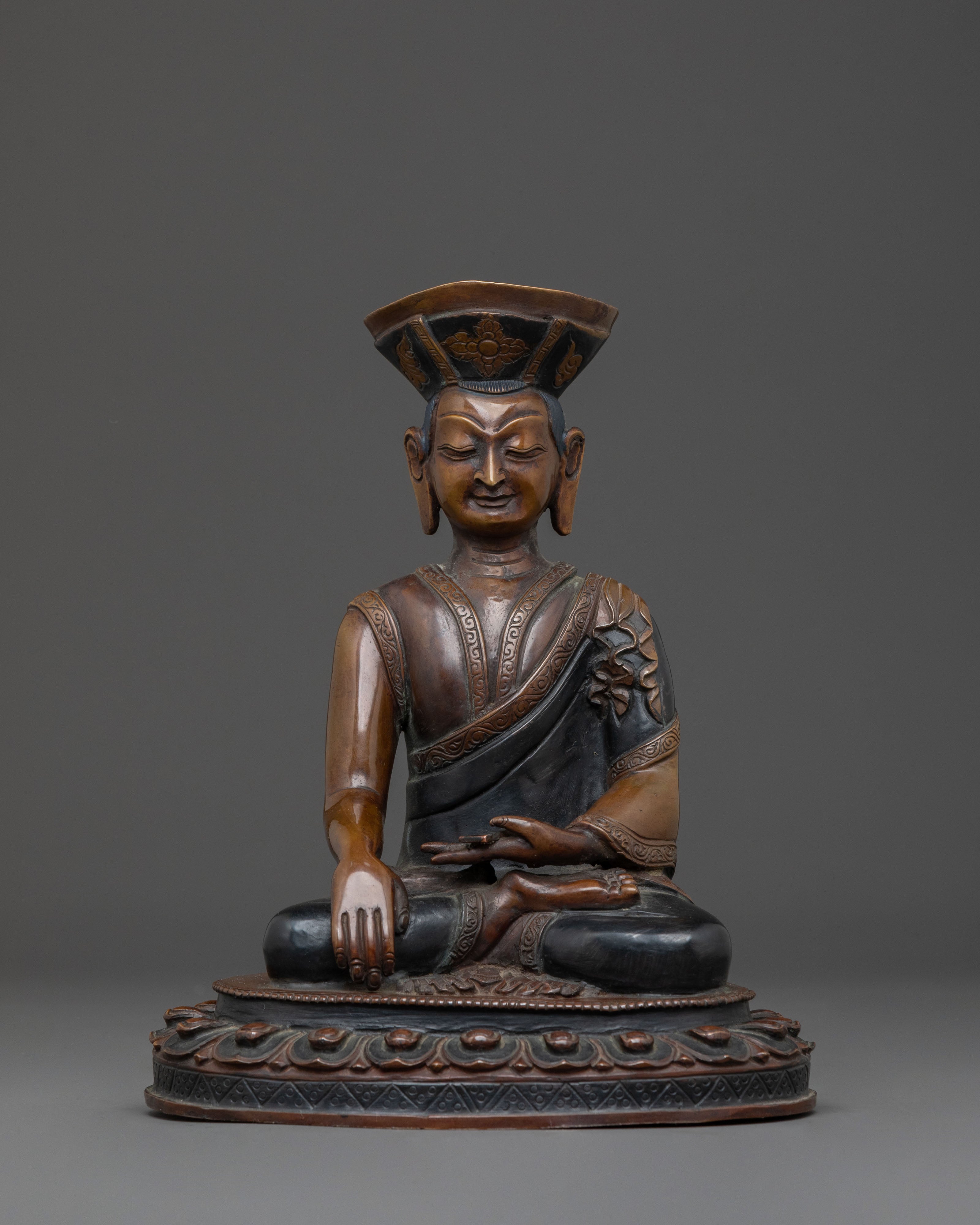 Karmapa Oxidized Copper Statue