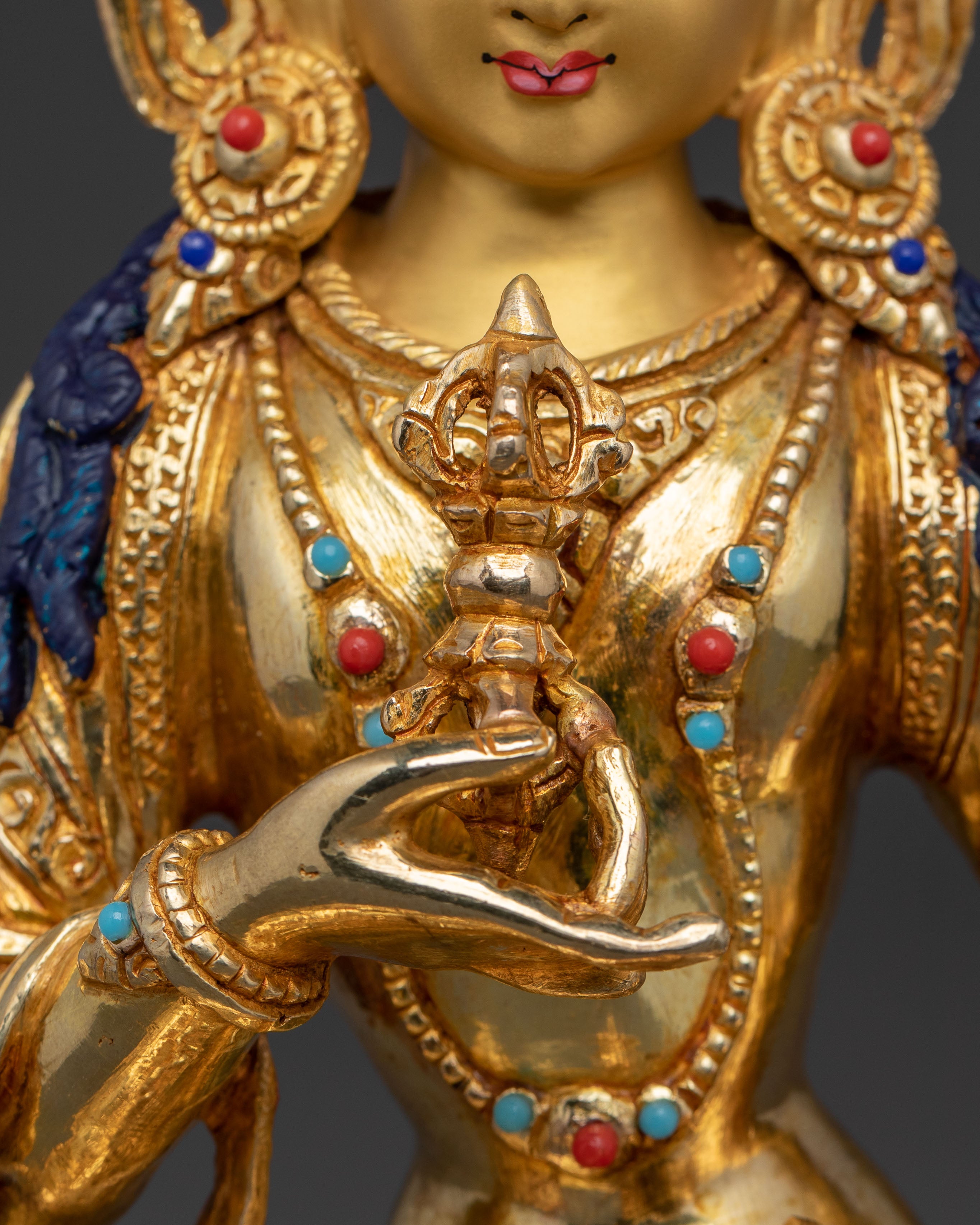 The Divine Vajrasattva Statue: Handcrafted Copper & Gold