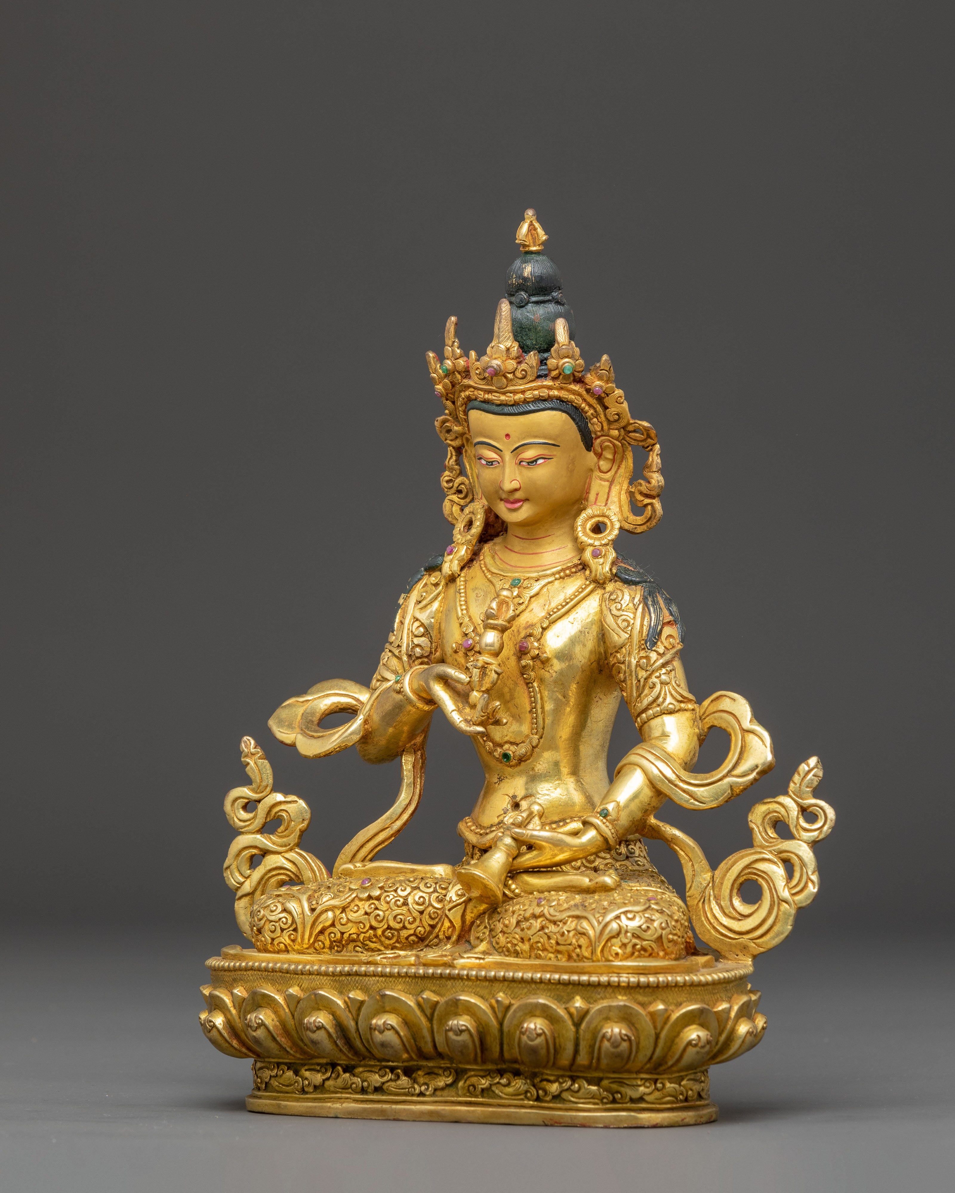 Handcrafted Golden Vajrasattva Statue of Purification | Deity of Inner Clarity