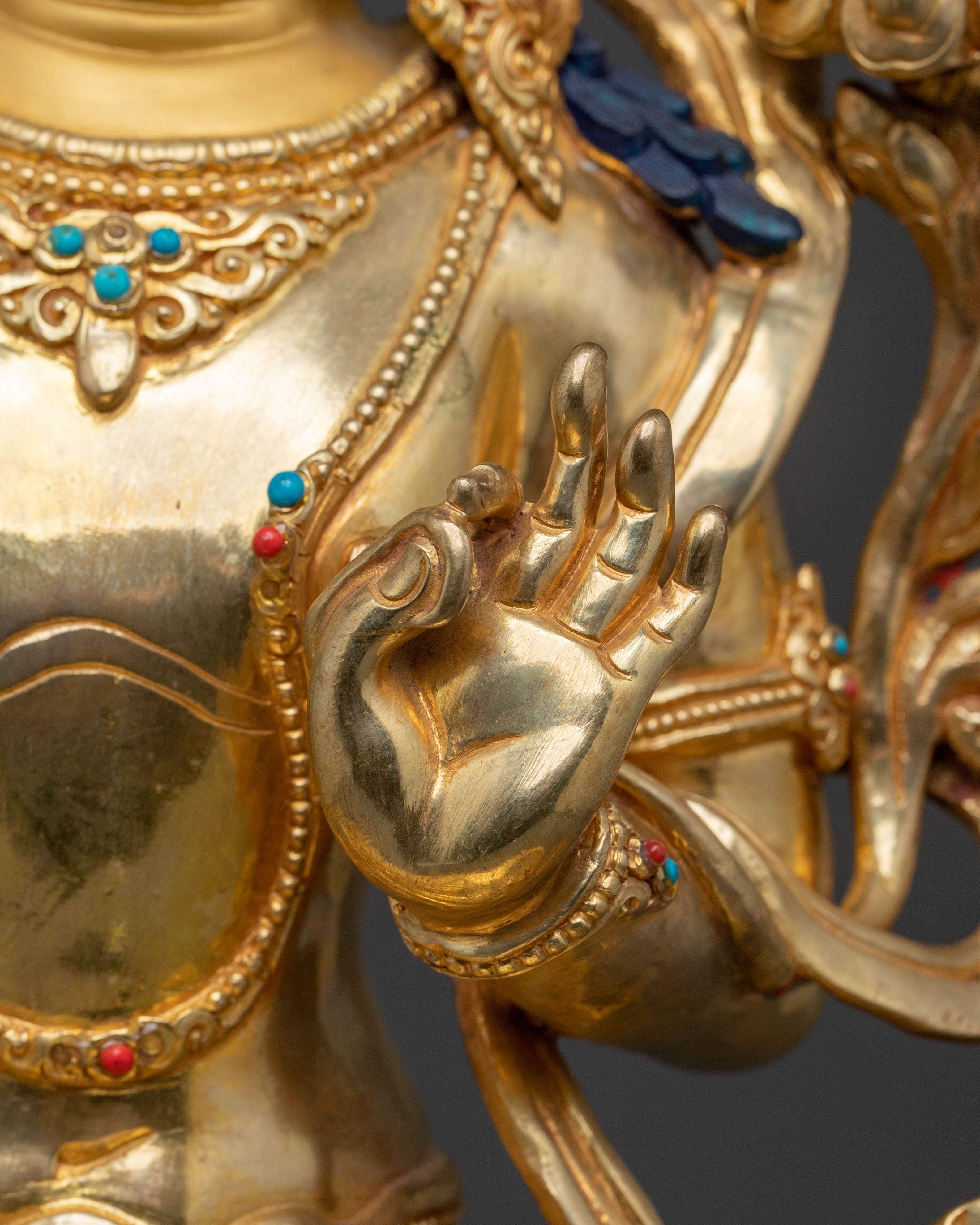Manjushri Statue Wisdom and Clarity – Hand-Gilded Copper