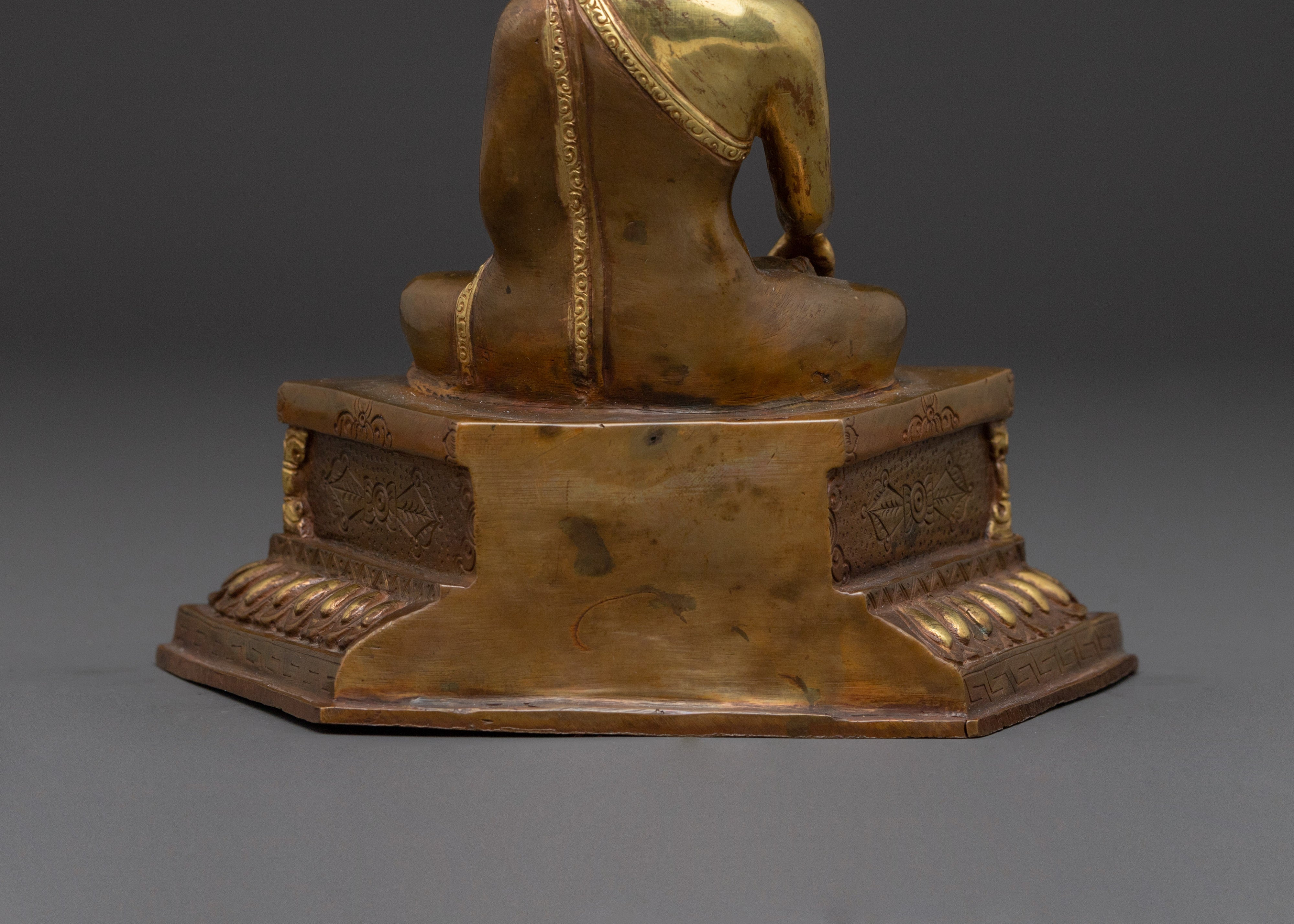 Divine Shakyamuni Buddha Statue: Half Gold Home Decor