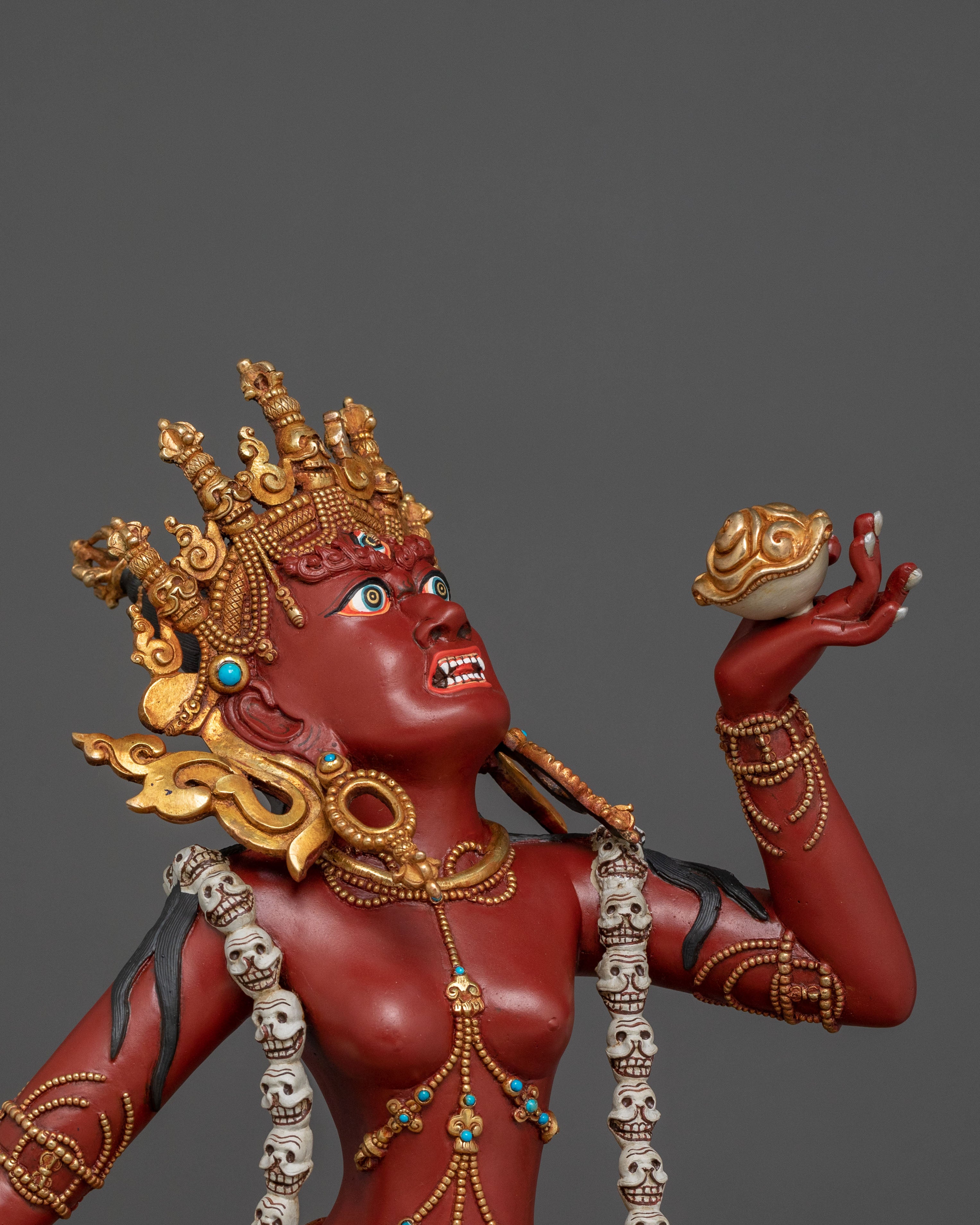 Handcrafted Wrathful Vajrayogini Statue | Tibetan Buddhist Dakini Sculpture