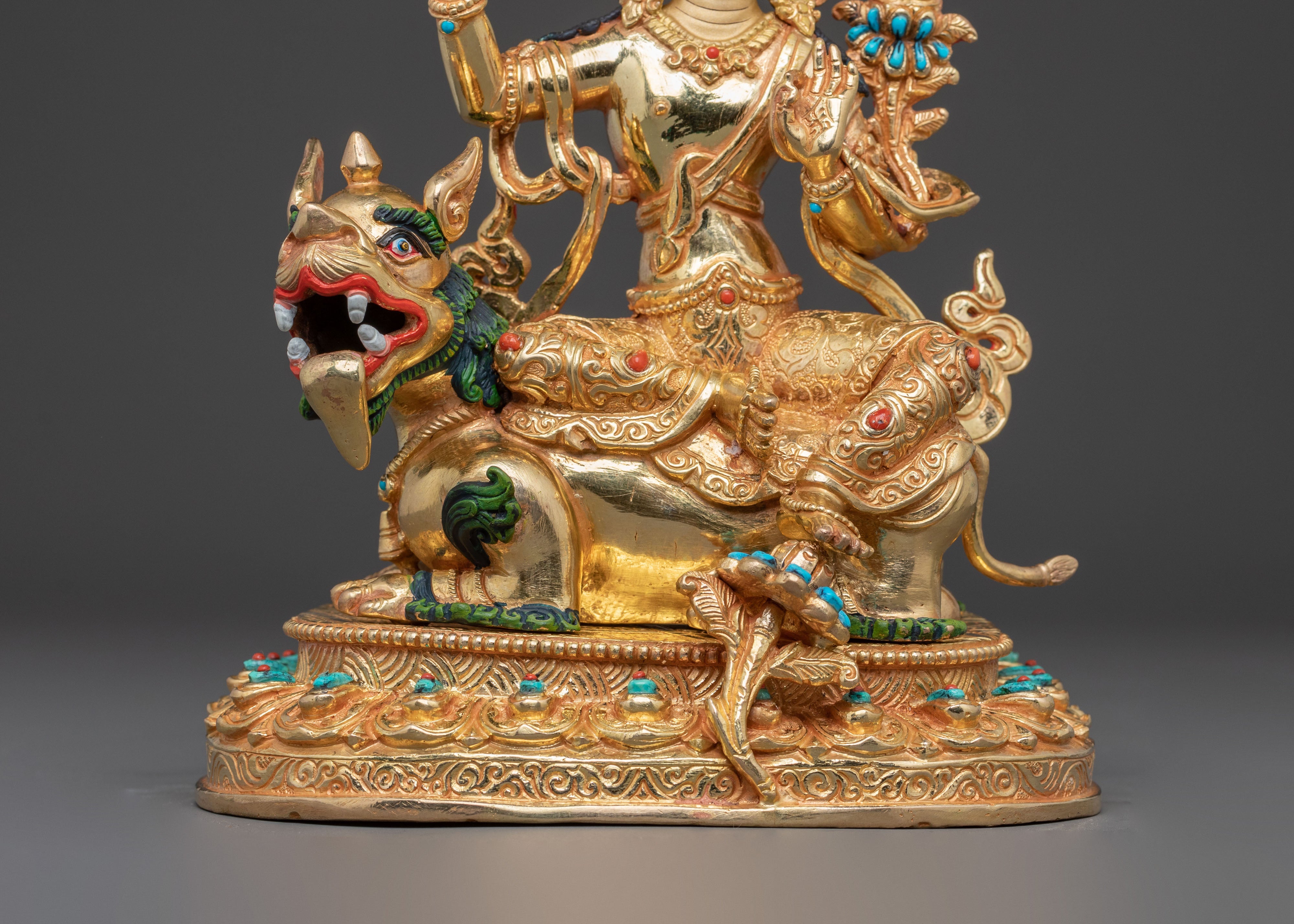 Simhanada Manjushri and Samantabhadra Statue Set