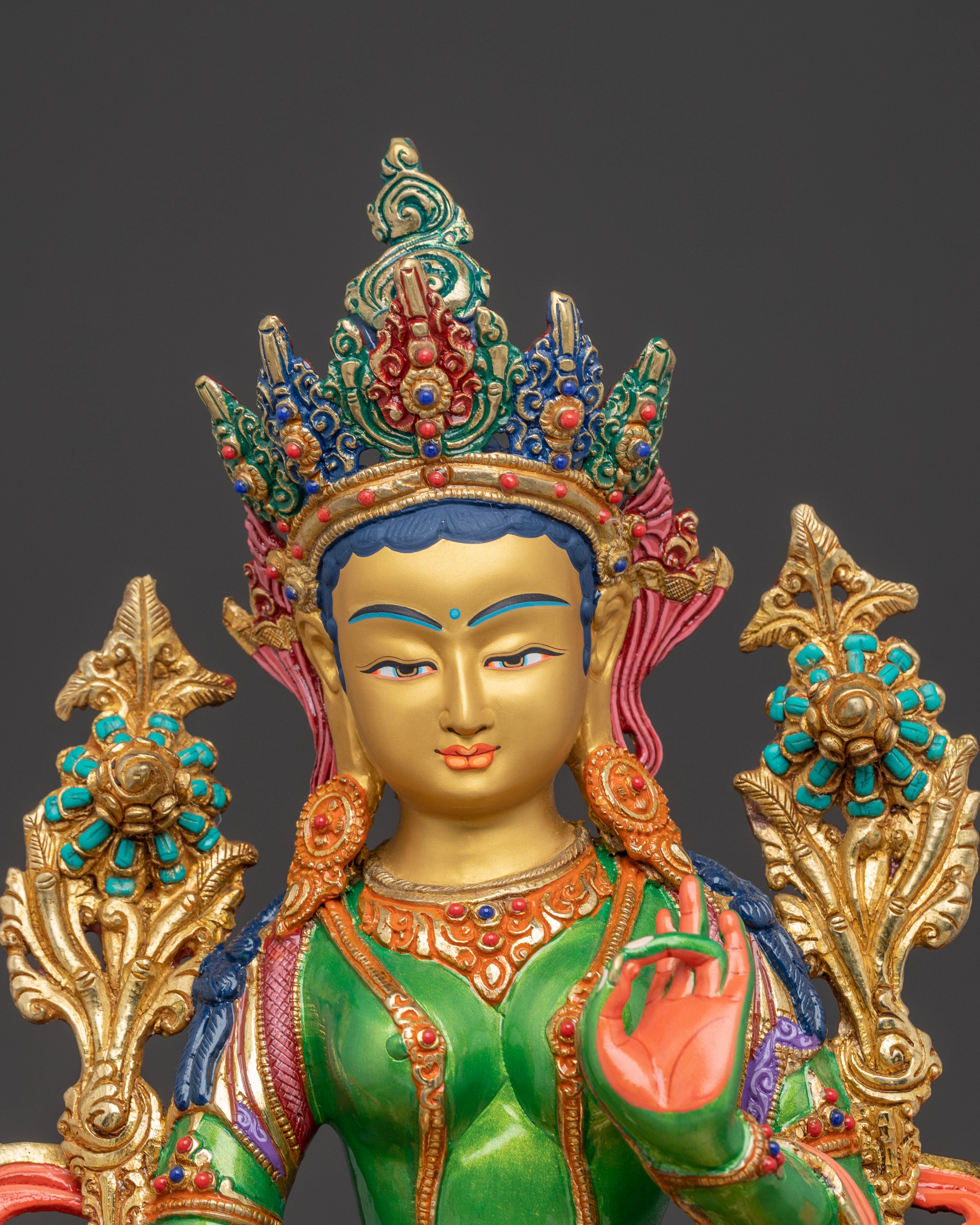 Handmade Mother Green Tara Statue | Compassion Goddess