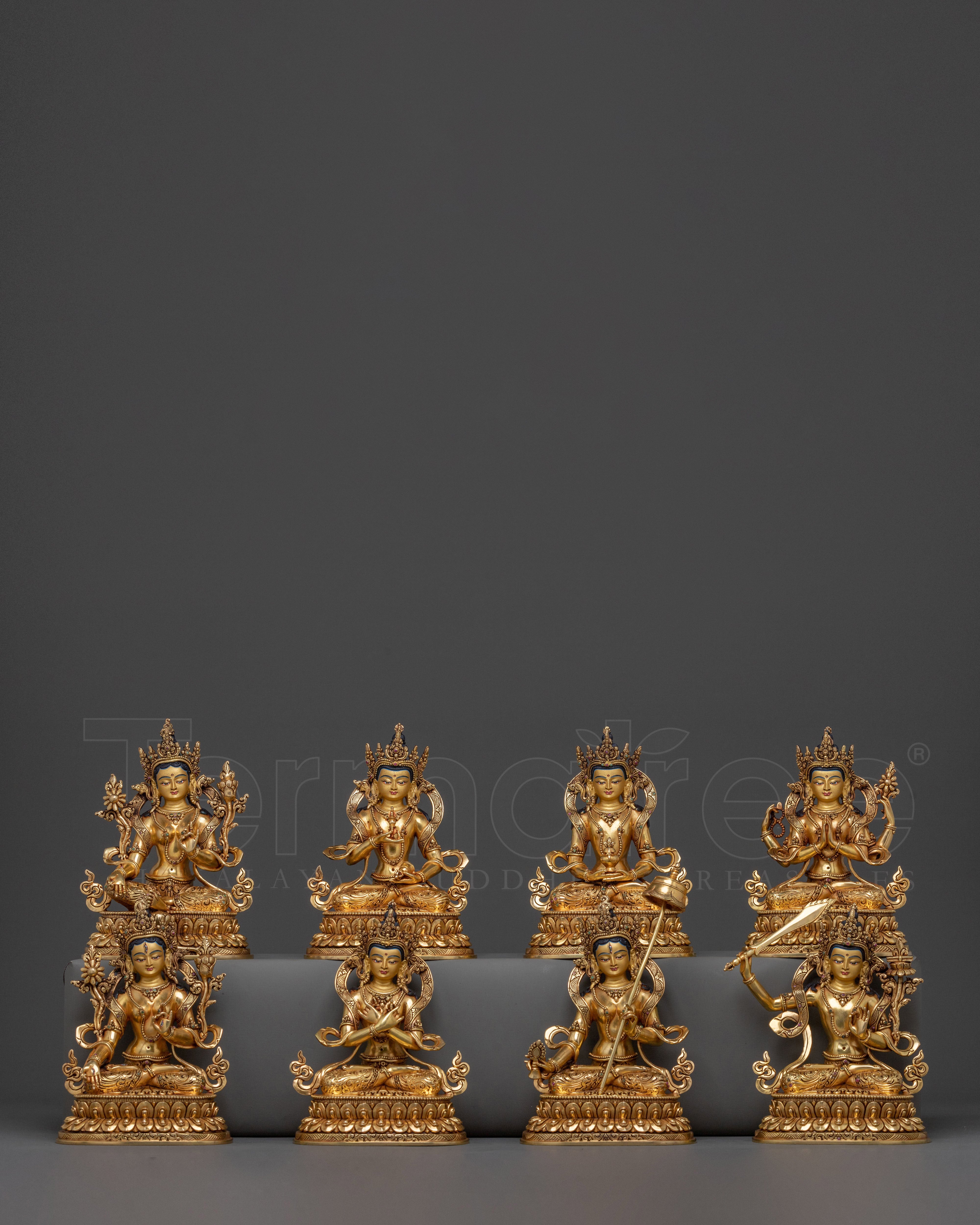 Eight Bodhisattva Statue Set 