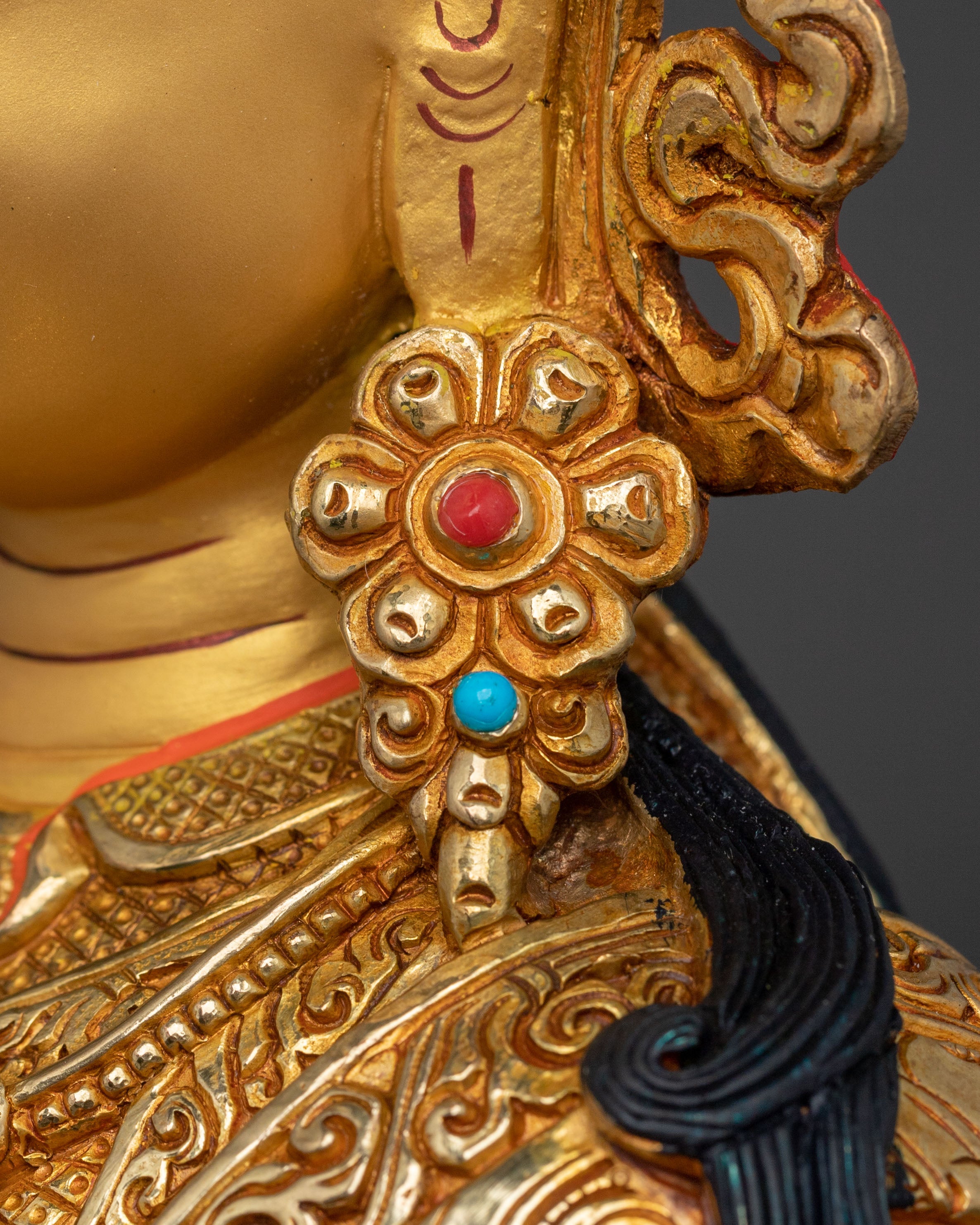 Guru Rinpoche Meditation Statue | Handcrafted Copper Altar Decor
