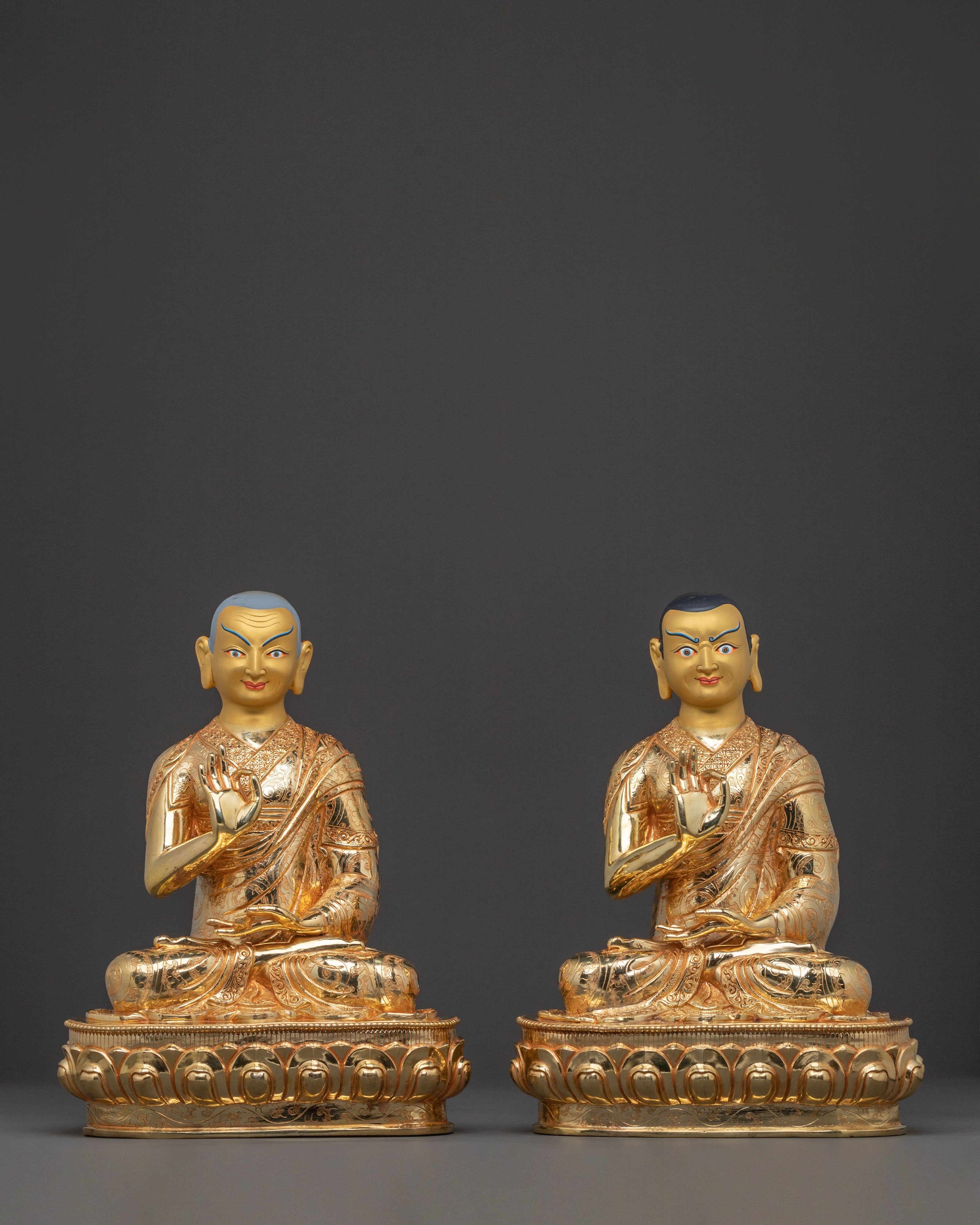 Disciples of Tsongkhapa Lineage Statue | 24k Gold Glided