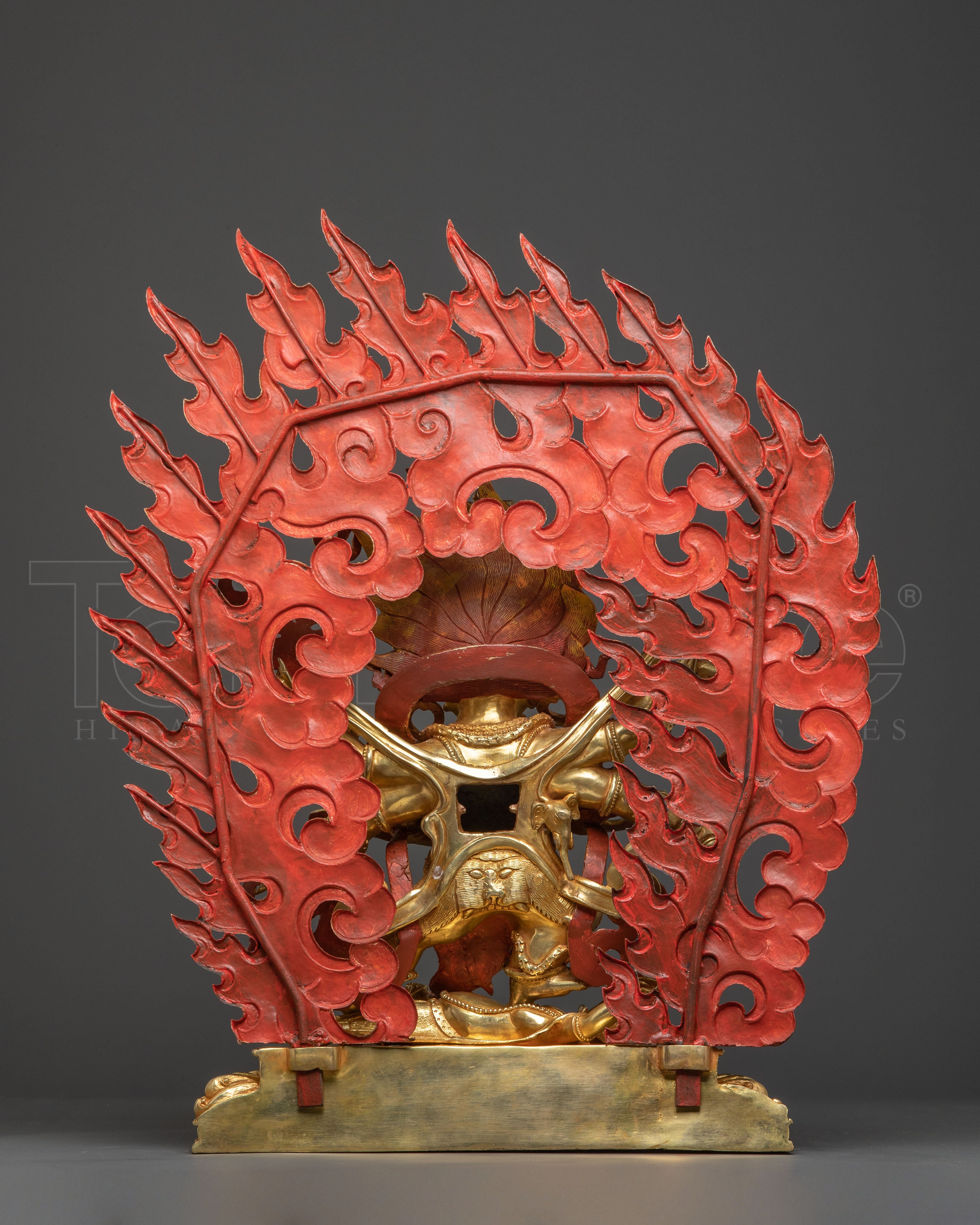 Handcrafted Six Armed Mahakala Copper Body Statue |  Majestic Protector