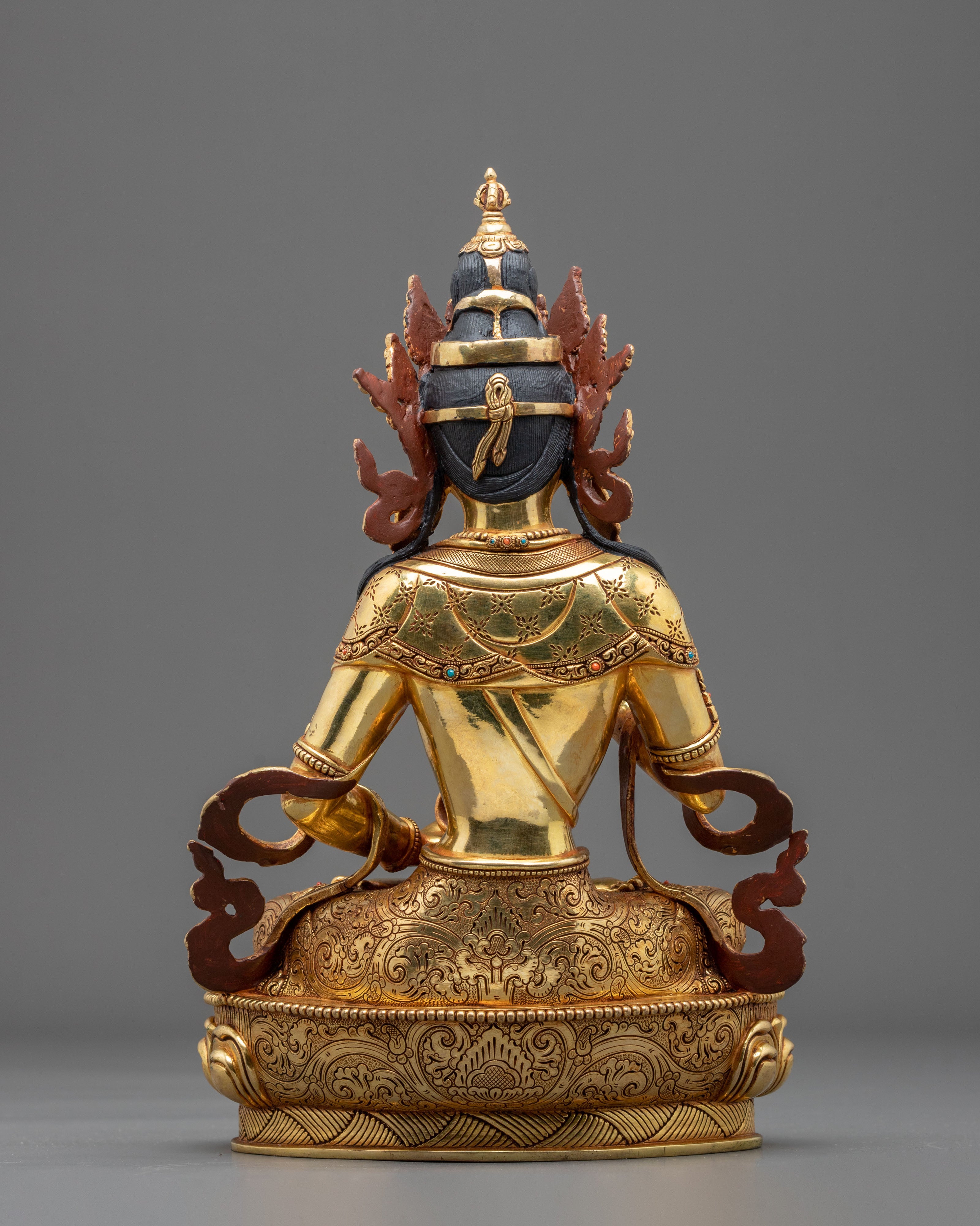 Vajrasattva Sculpture | 24K Gold Gilded Deity Figurine