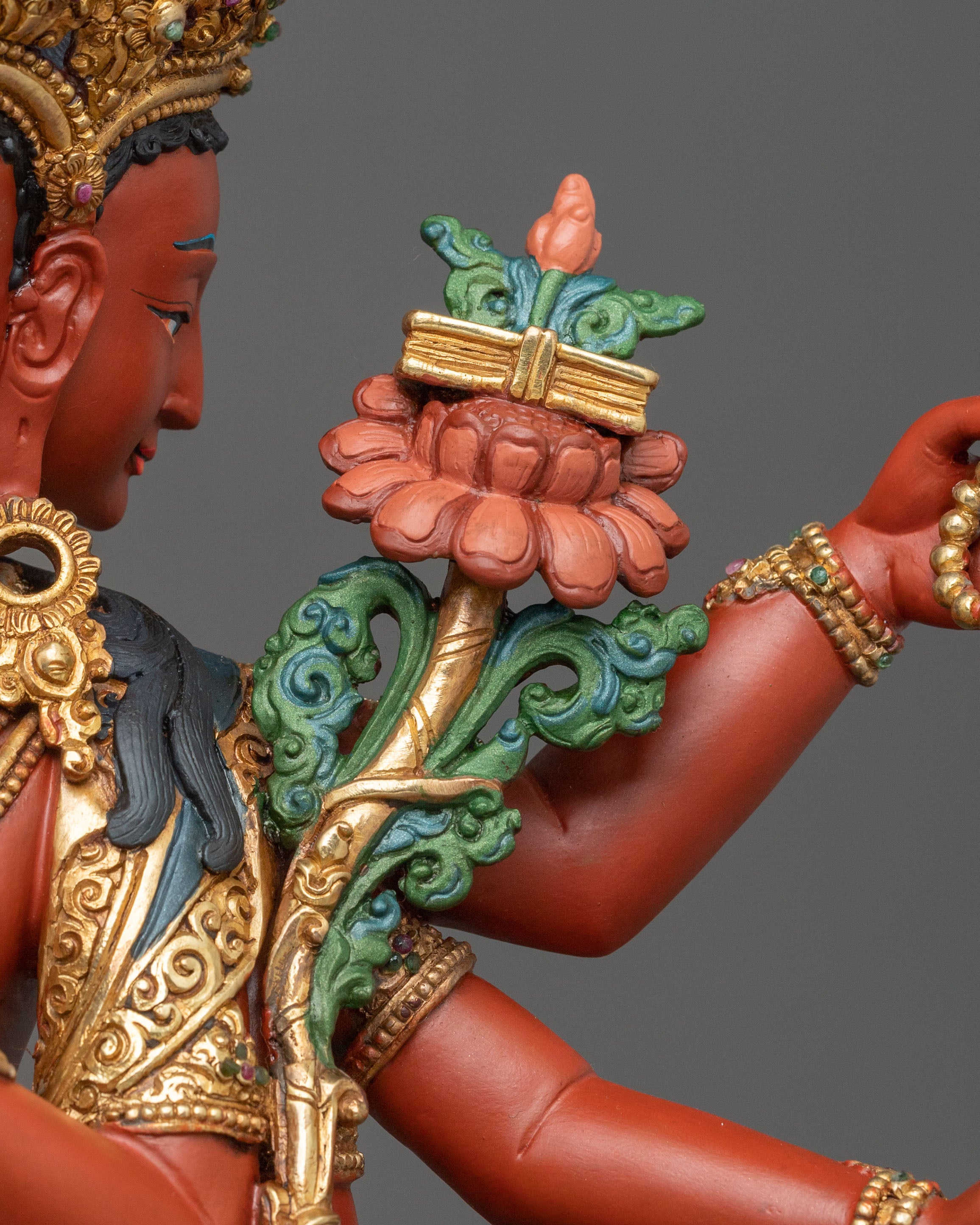 Maha Manjushri Copper Statue | Meditation Altar Decor
