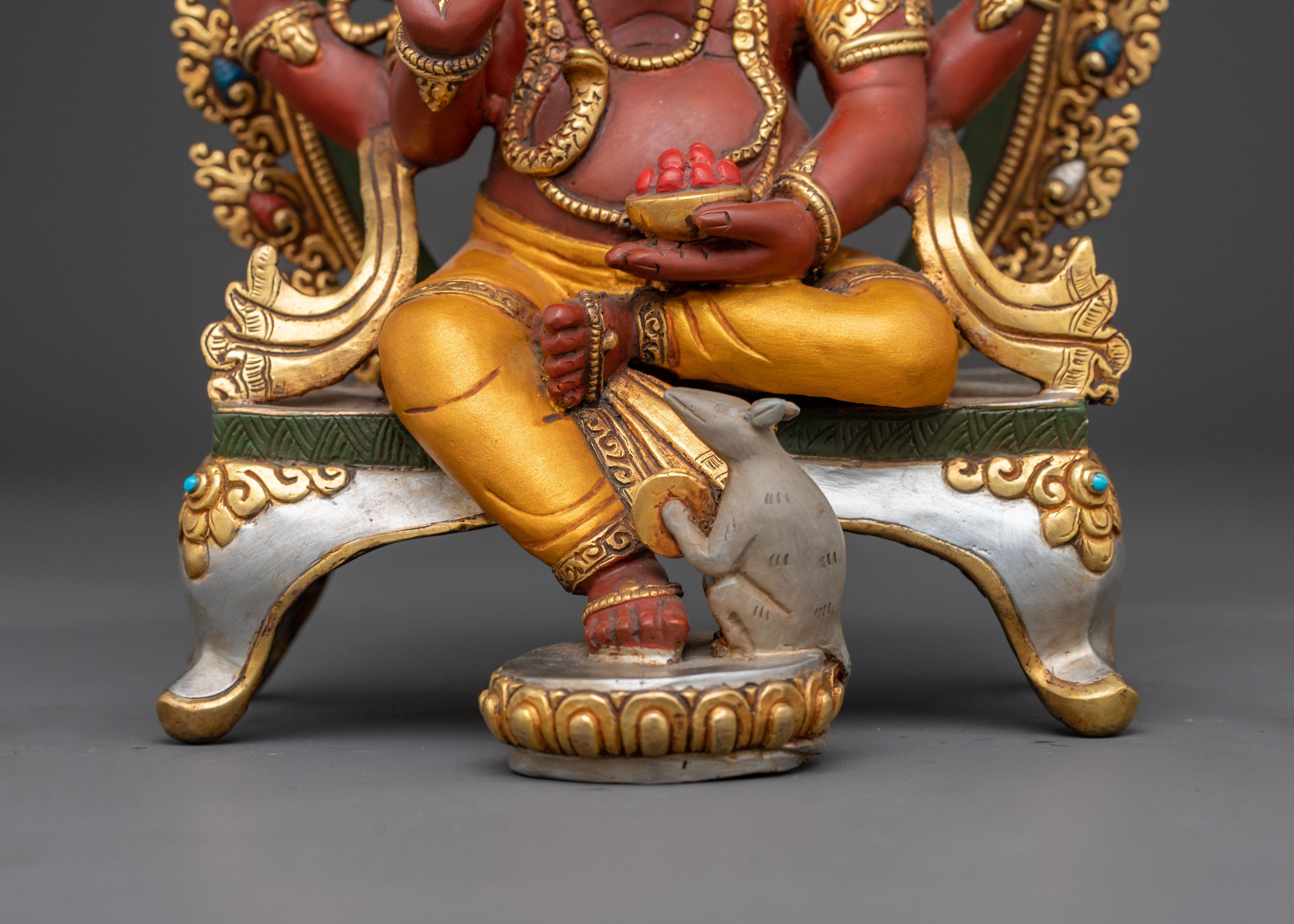 Golden Statue of Lord Ganesha | Spiritual Decor for Meditation