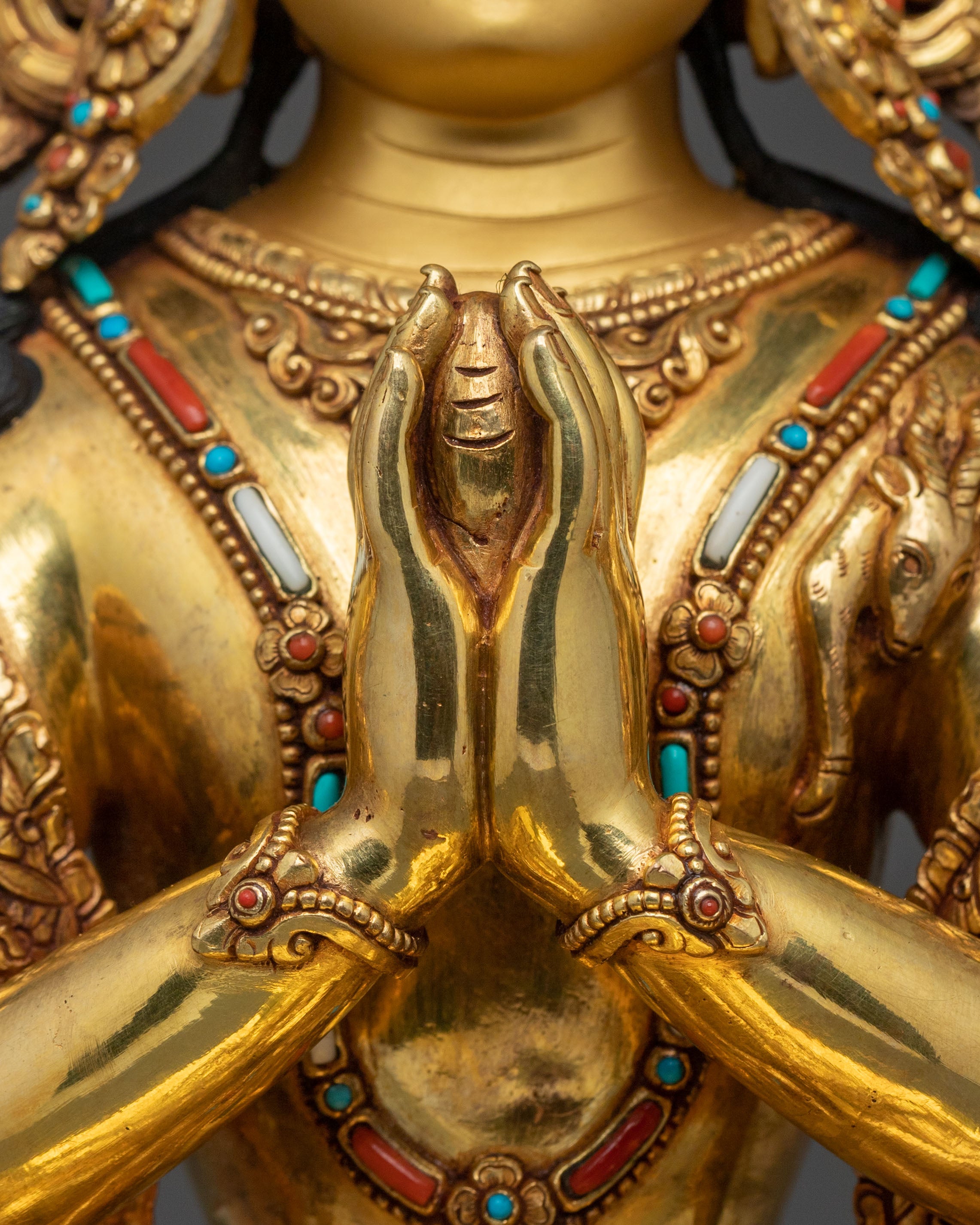 Four-Armed Chenrezig Copper Statue | Home Decor