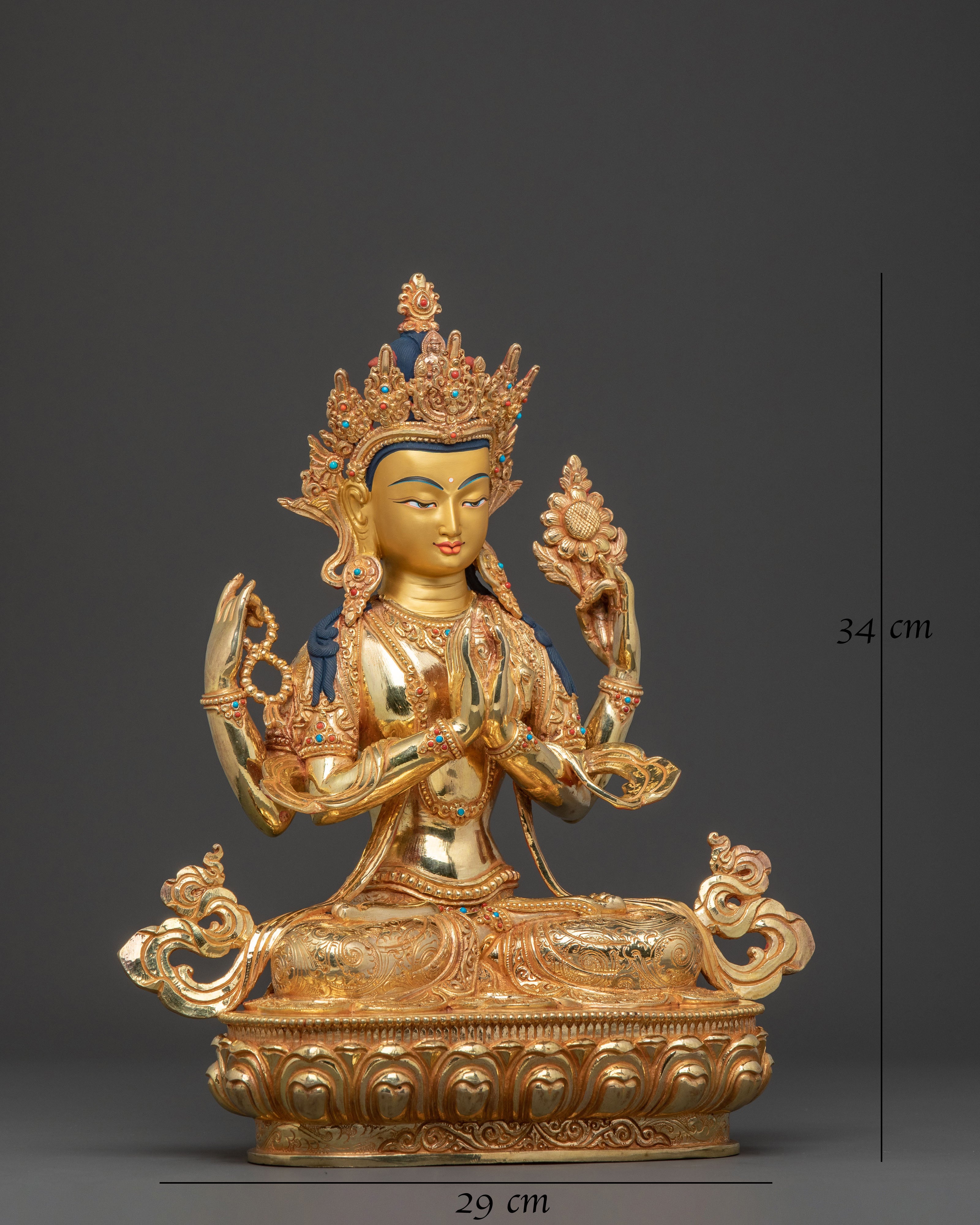 Handcrafted Chenrezig Spiritual Statue for Compassion