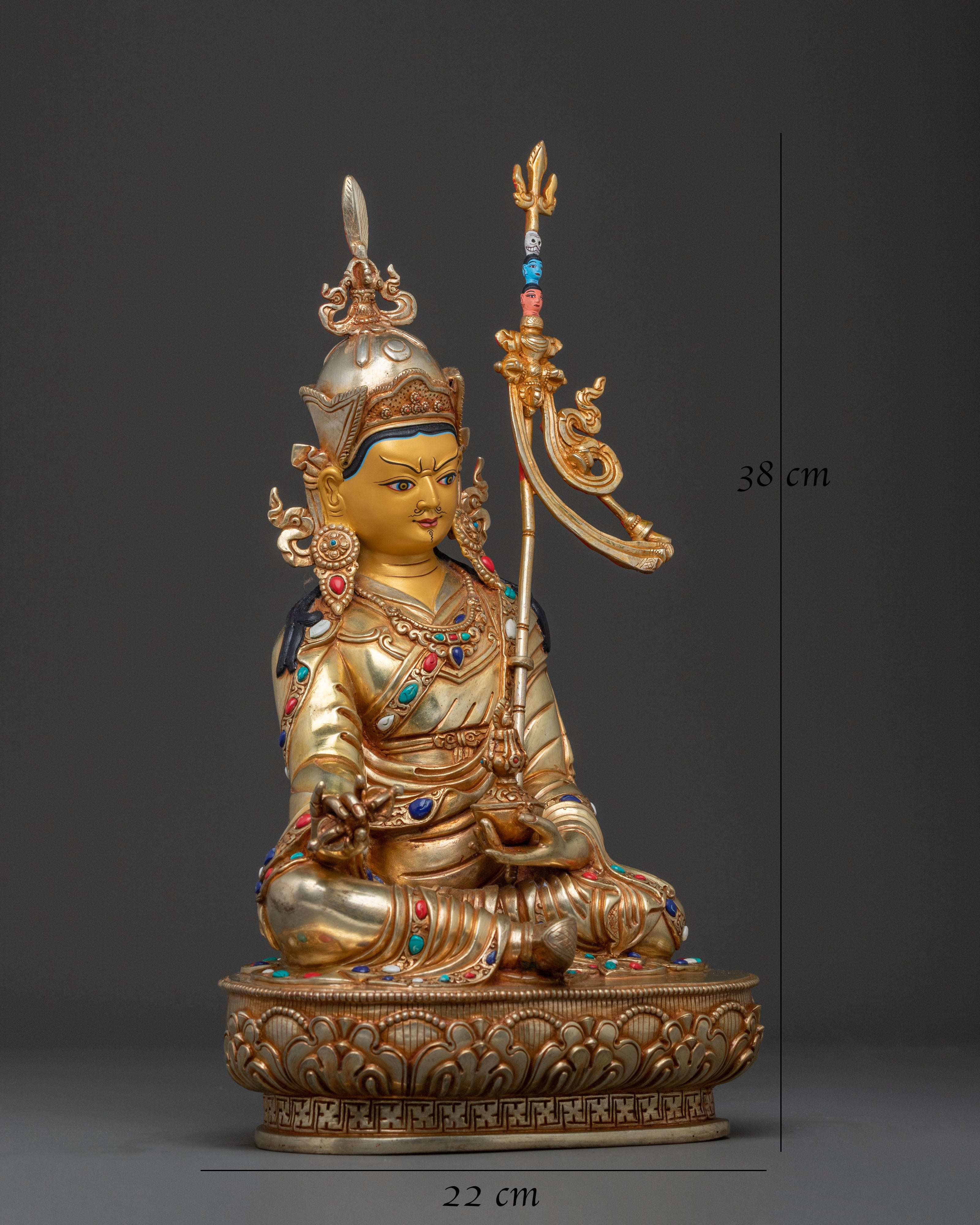 Guru Rinpoche Sacred Statue | 24K Gold Gilded Icon