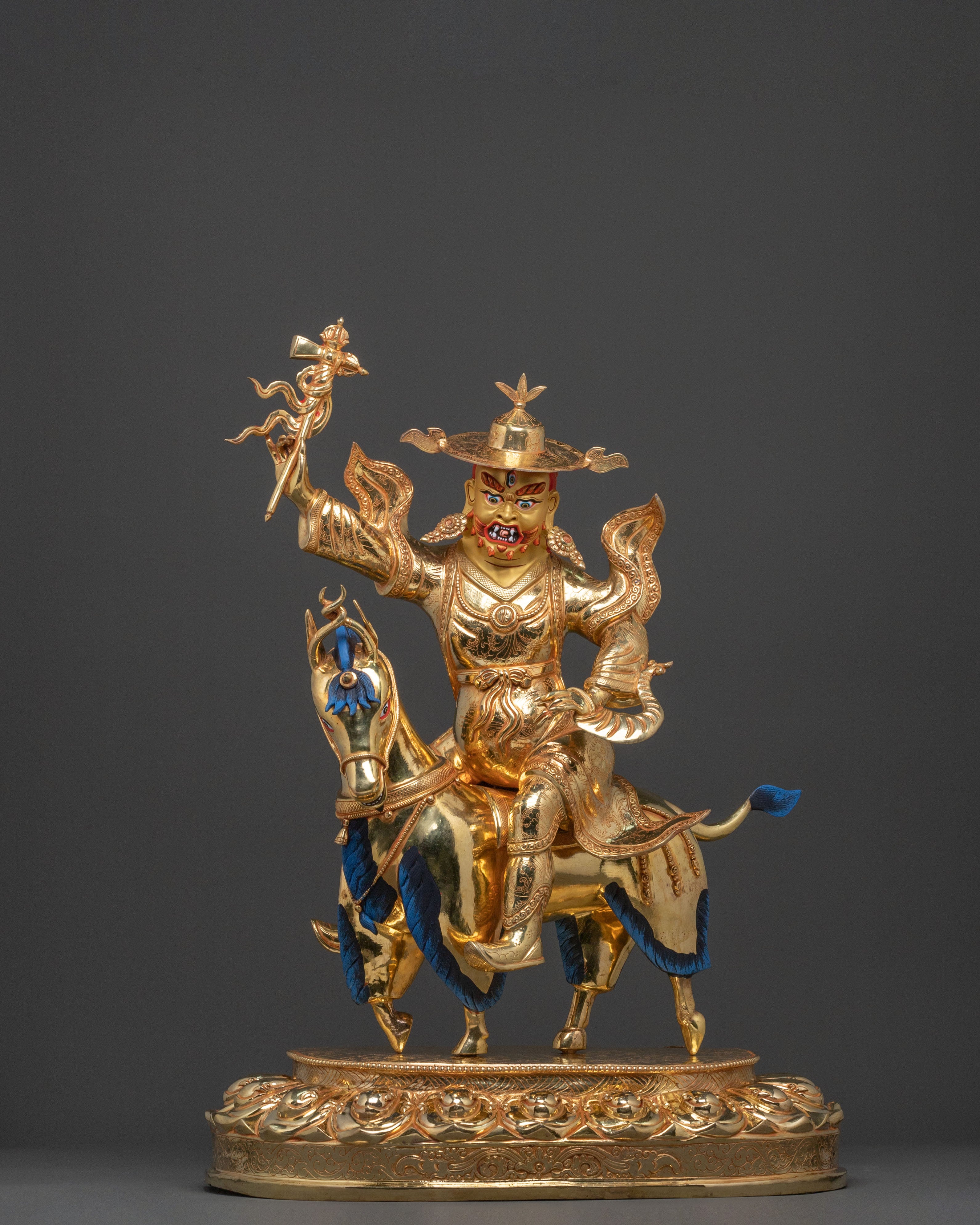 Damchen Garwai Nagpo Sacred Statue | Protector Deity