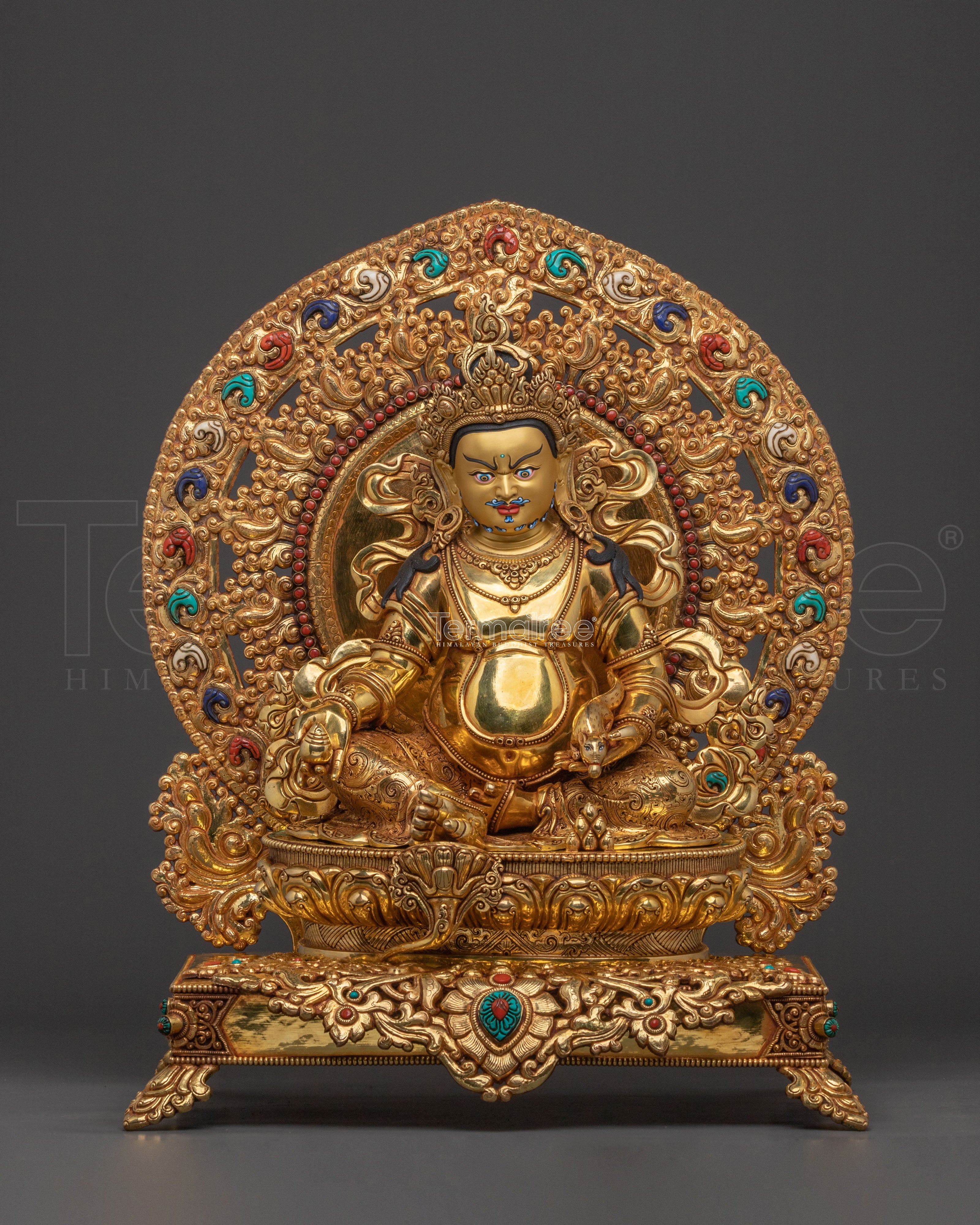 Dzambhala Statue On Throne