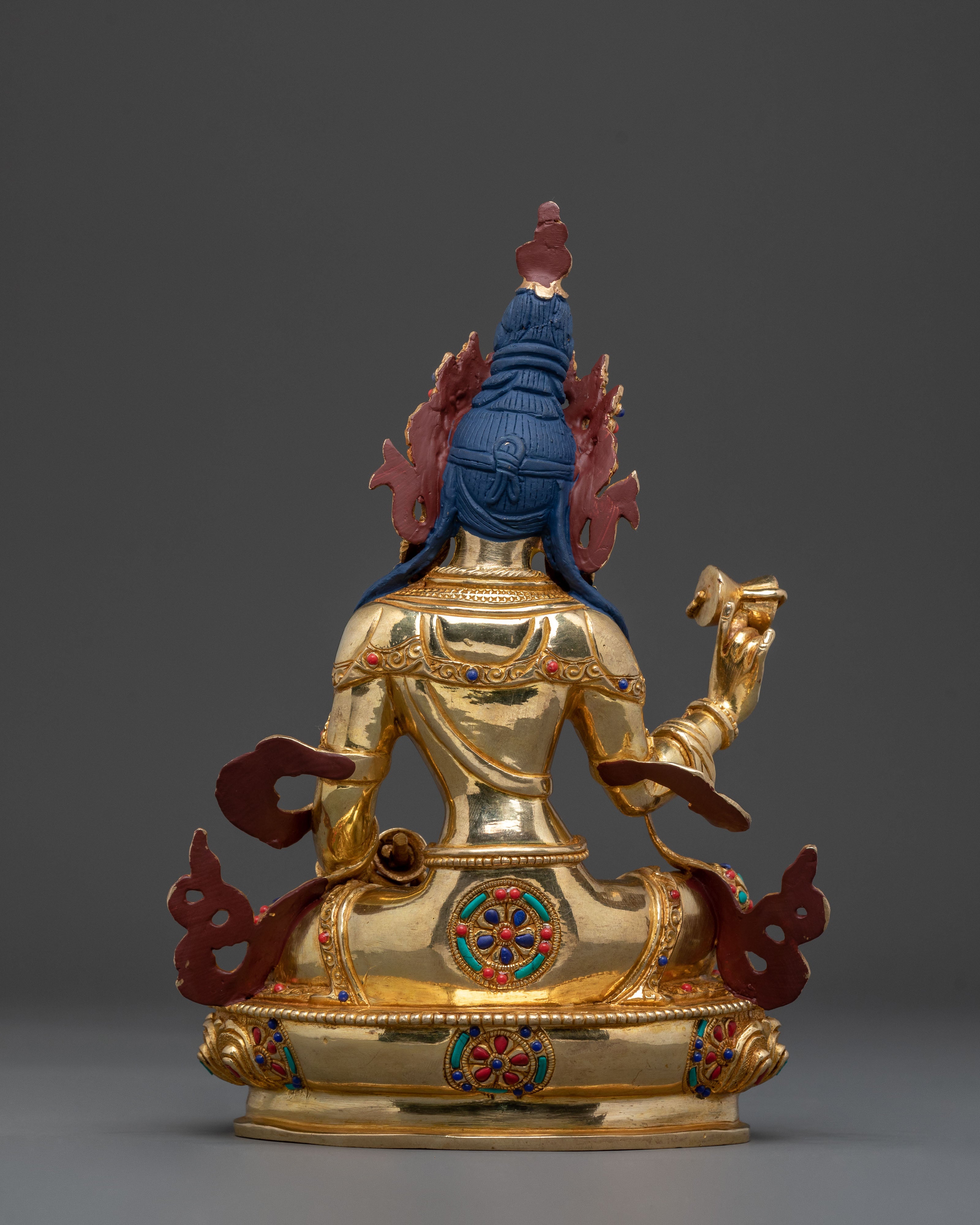 Sitting Machig Labdron Handcrafted Statue, 24K Gold Gilded