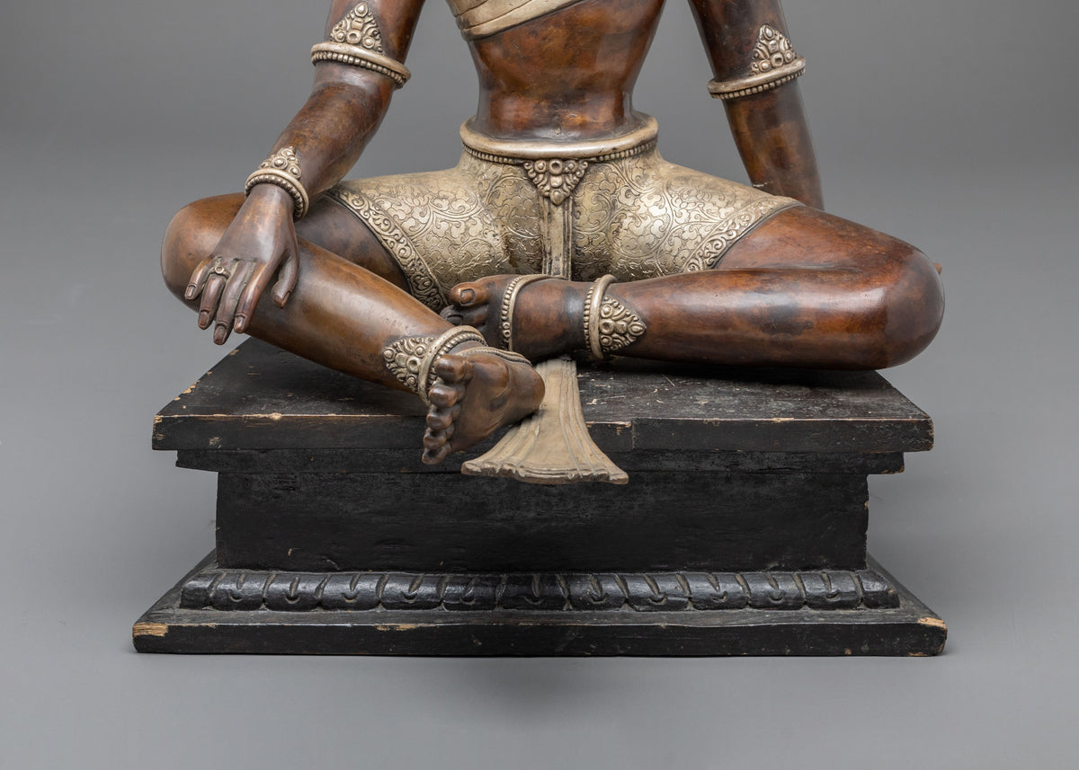 Parbati Devi Statue: Oxidized Copper & Silver Plated