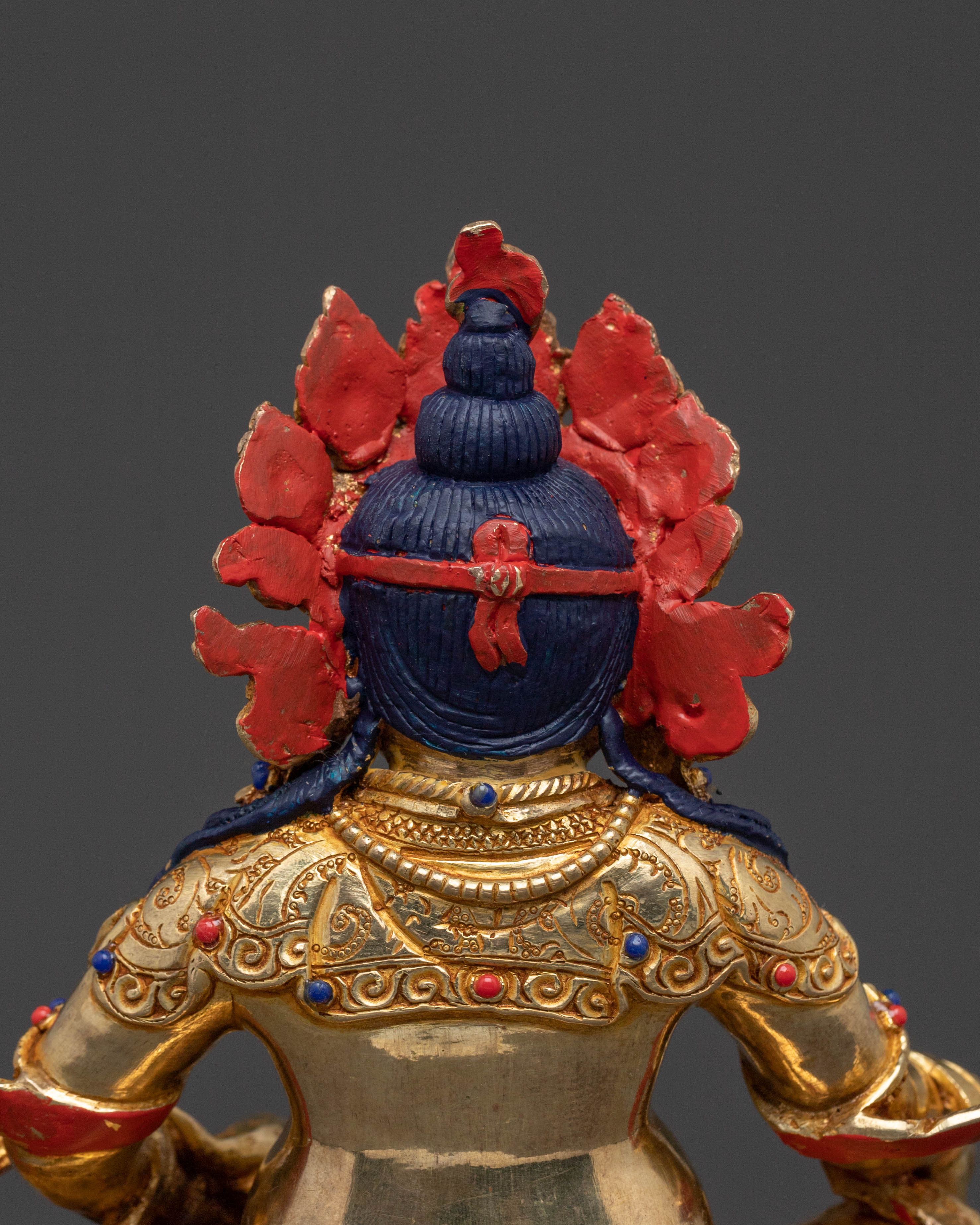 Holy Statue of Dzambhala | Exquisite 24K Gilded Copper Statue