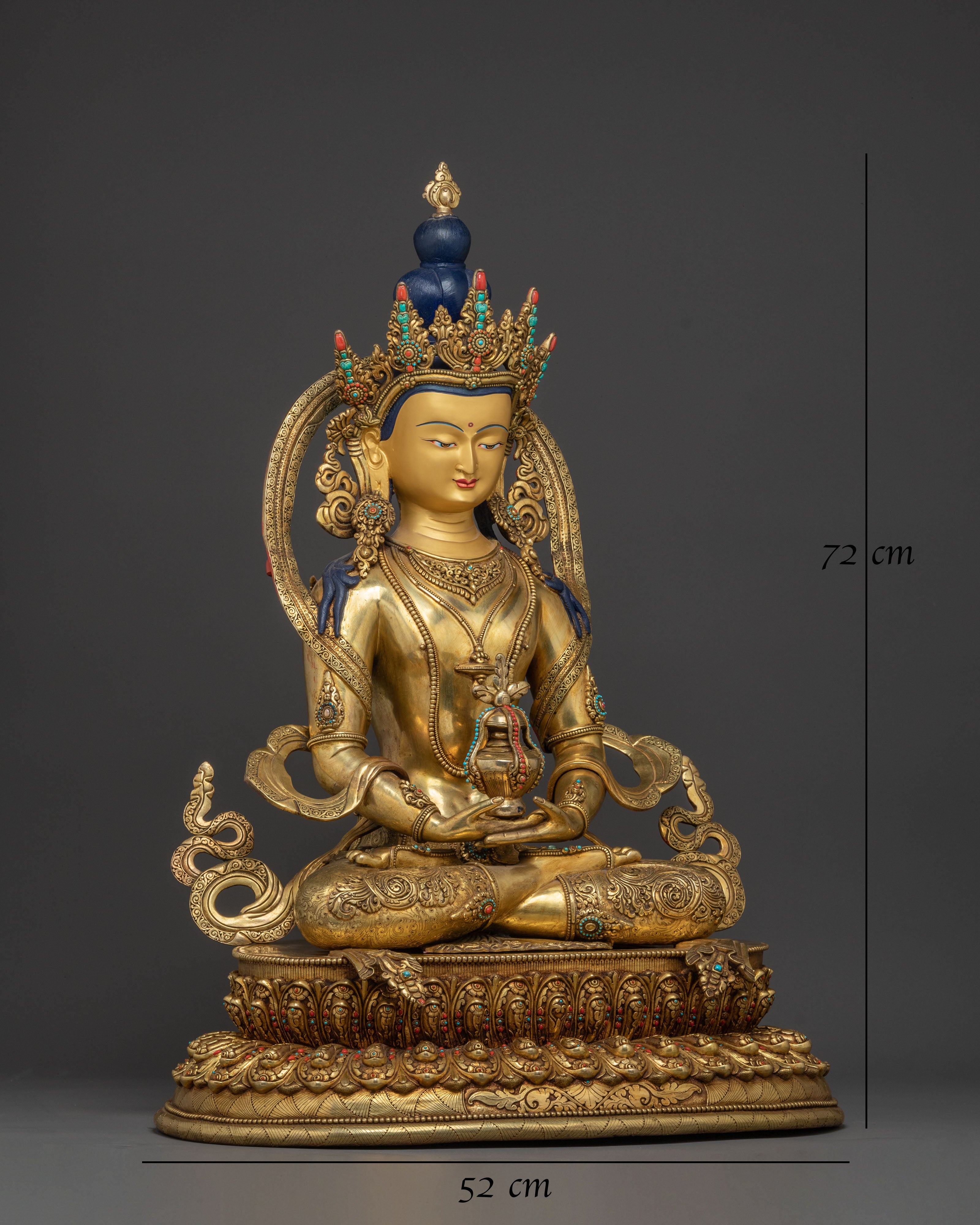 Amitayus Buddha Statue: 24K Gold Gilded | Symbol of Longevity