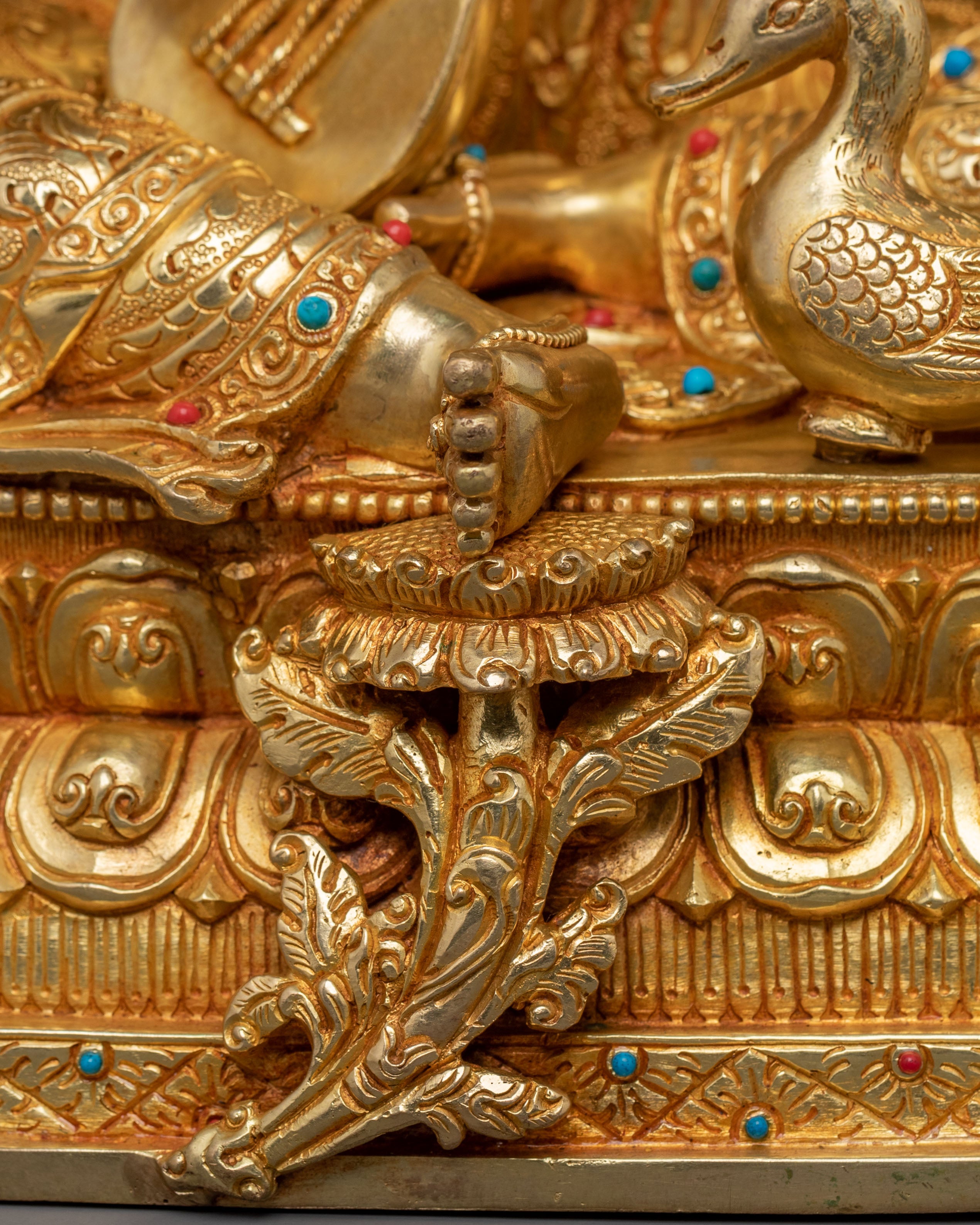 Goddess Saraswati Golden Statue | Knowledge Figure