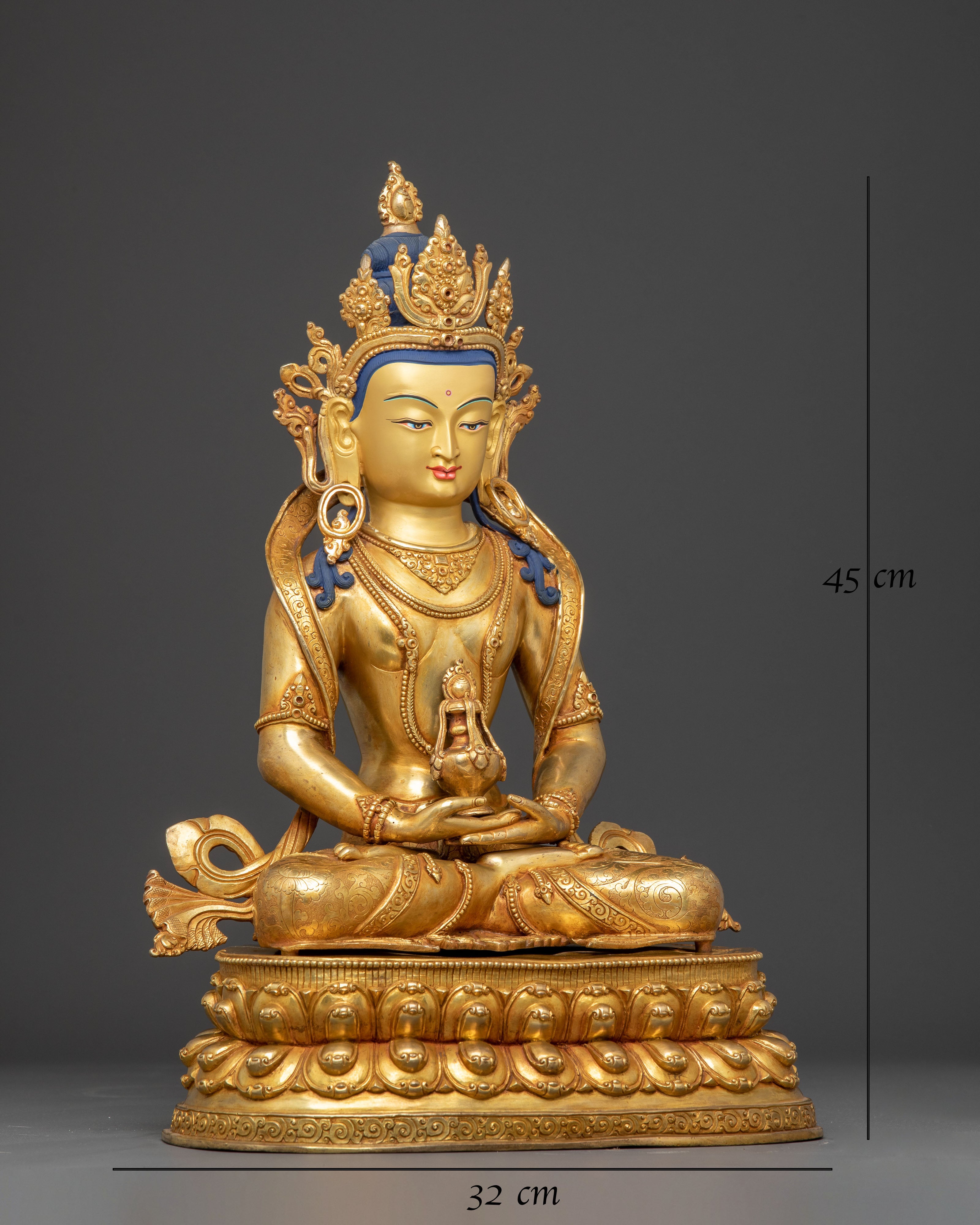 Golden Handmade Statue of Bodhisattva Amitayus