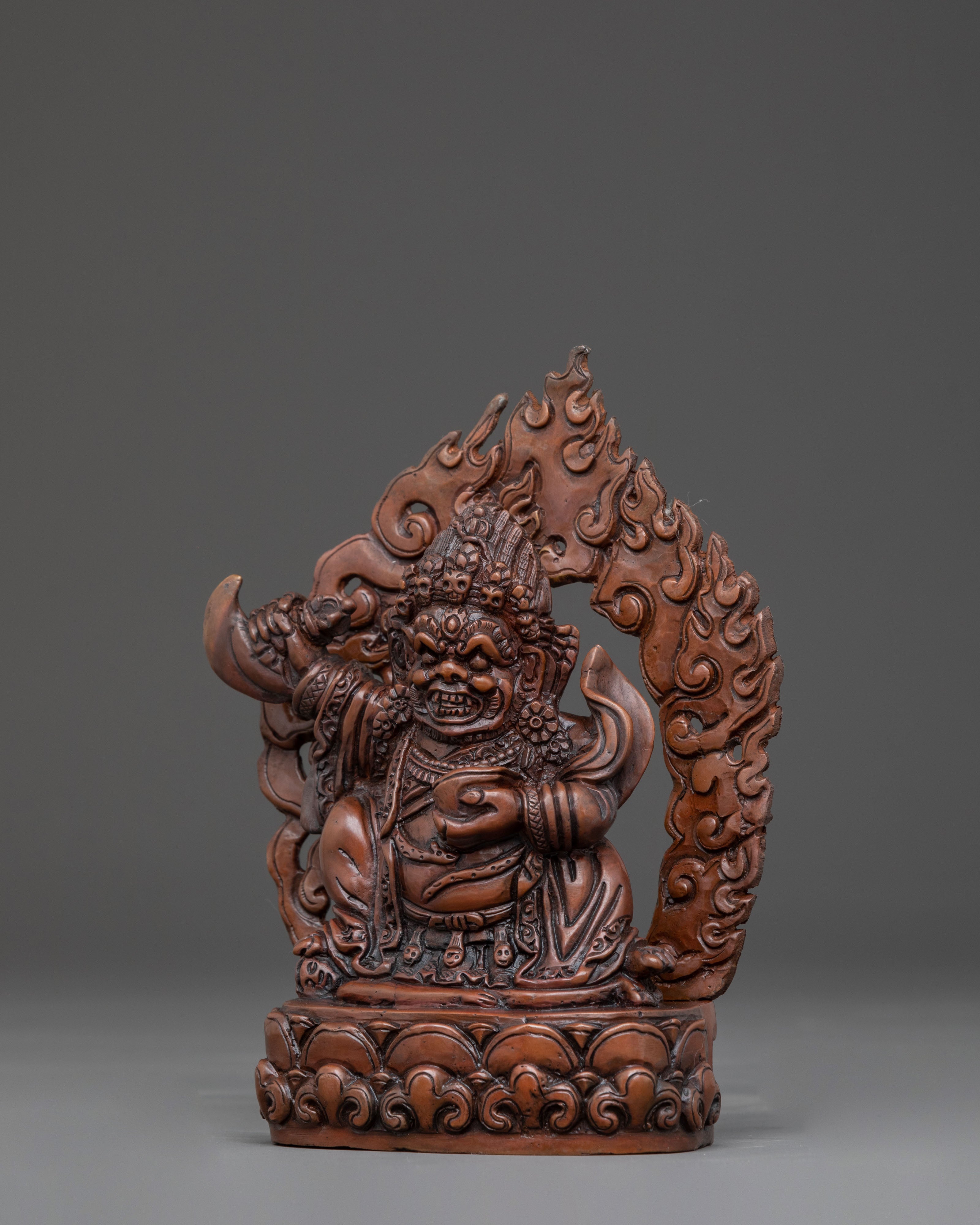 Mahakala Bernakchen Spiritual Figurine – Oxidized Copper Art