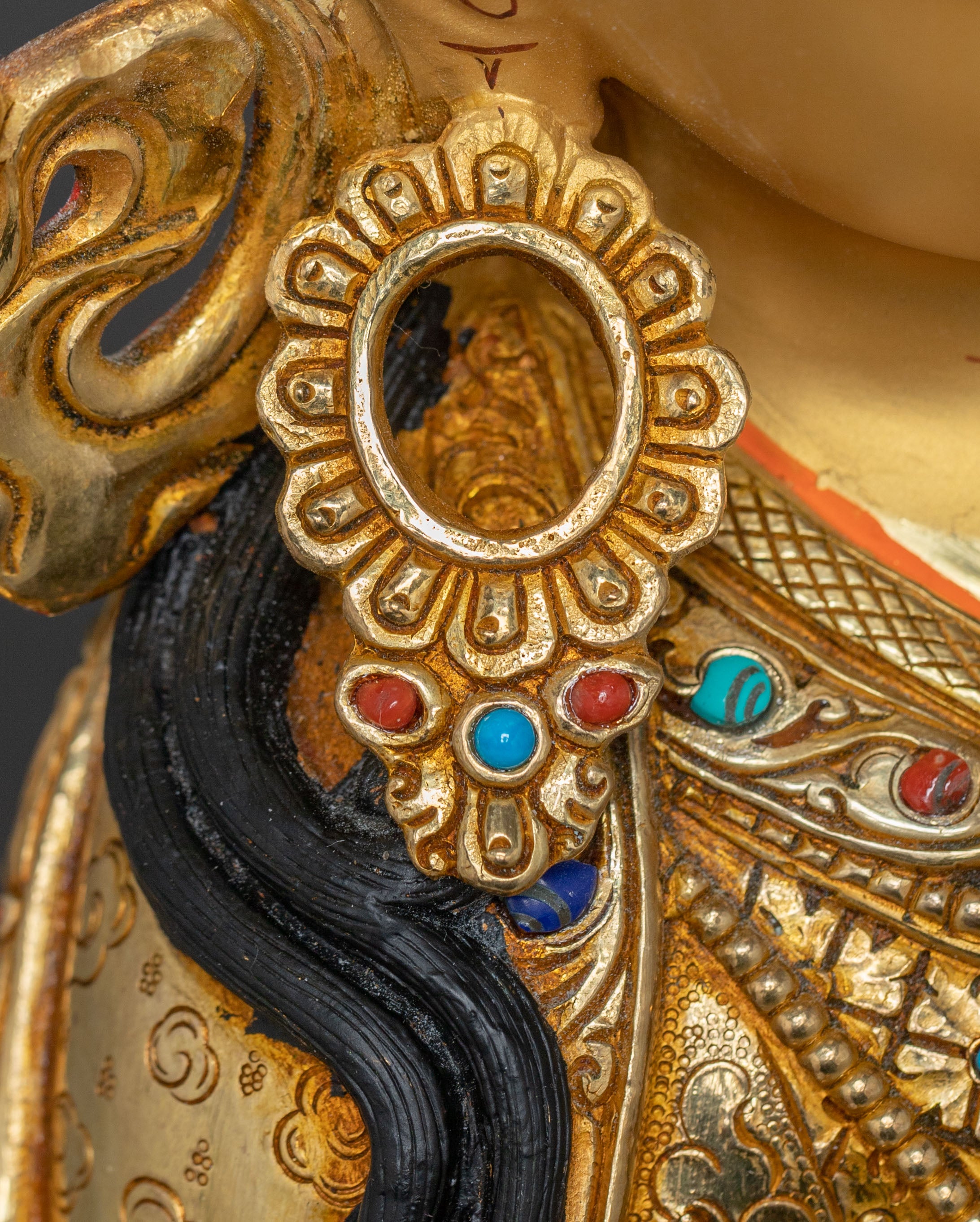 Guru Rinpoche Statue on Throne | Buddhist Master