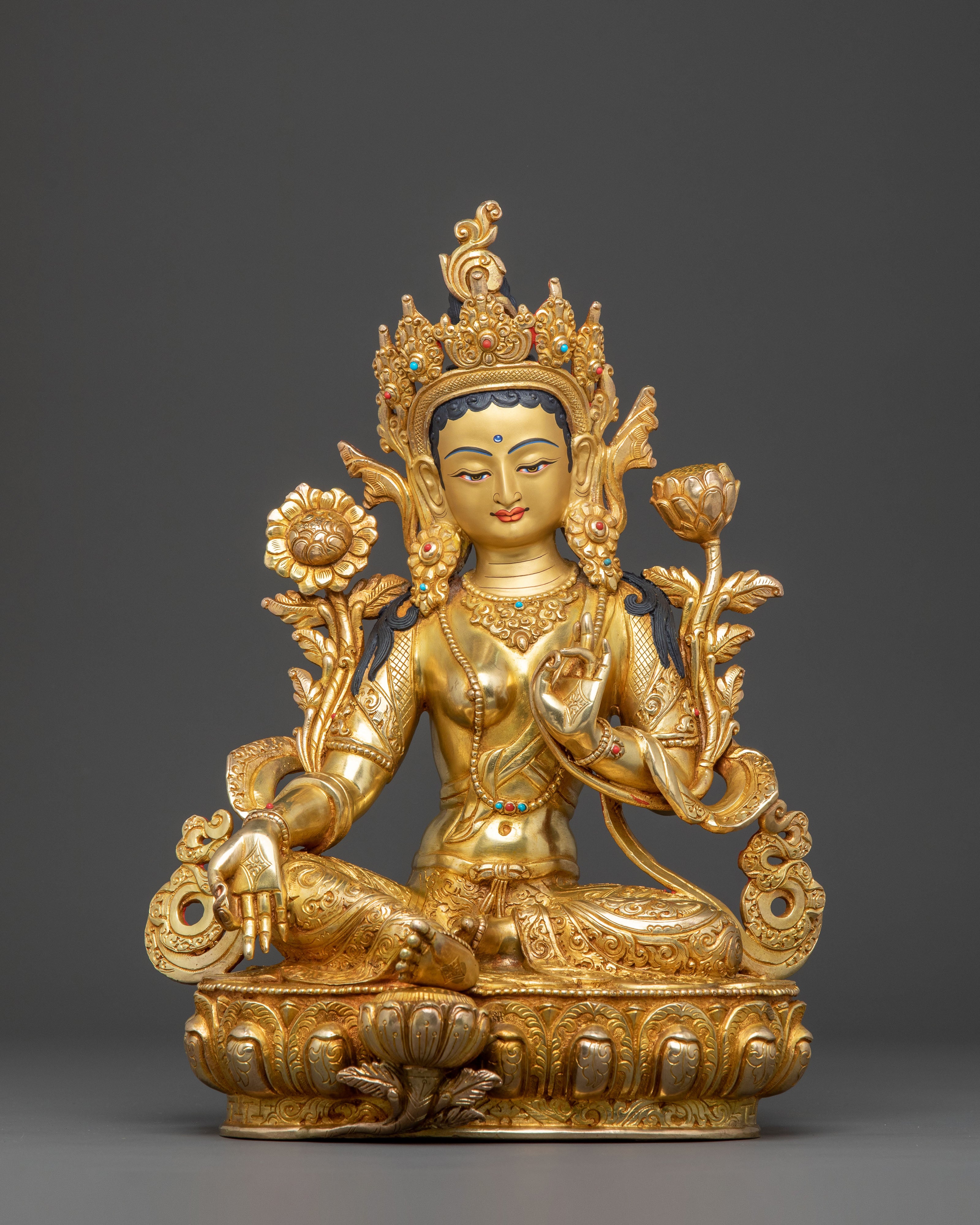 Green Tara Buddhist Statue | Sacred Figure