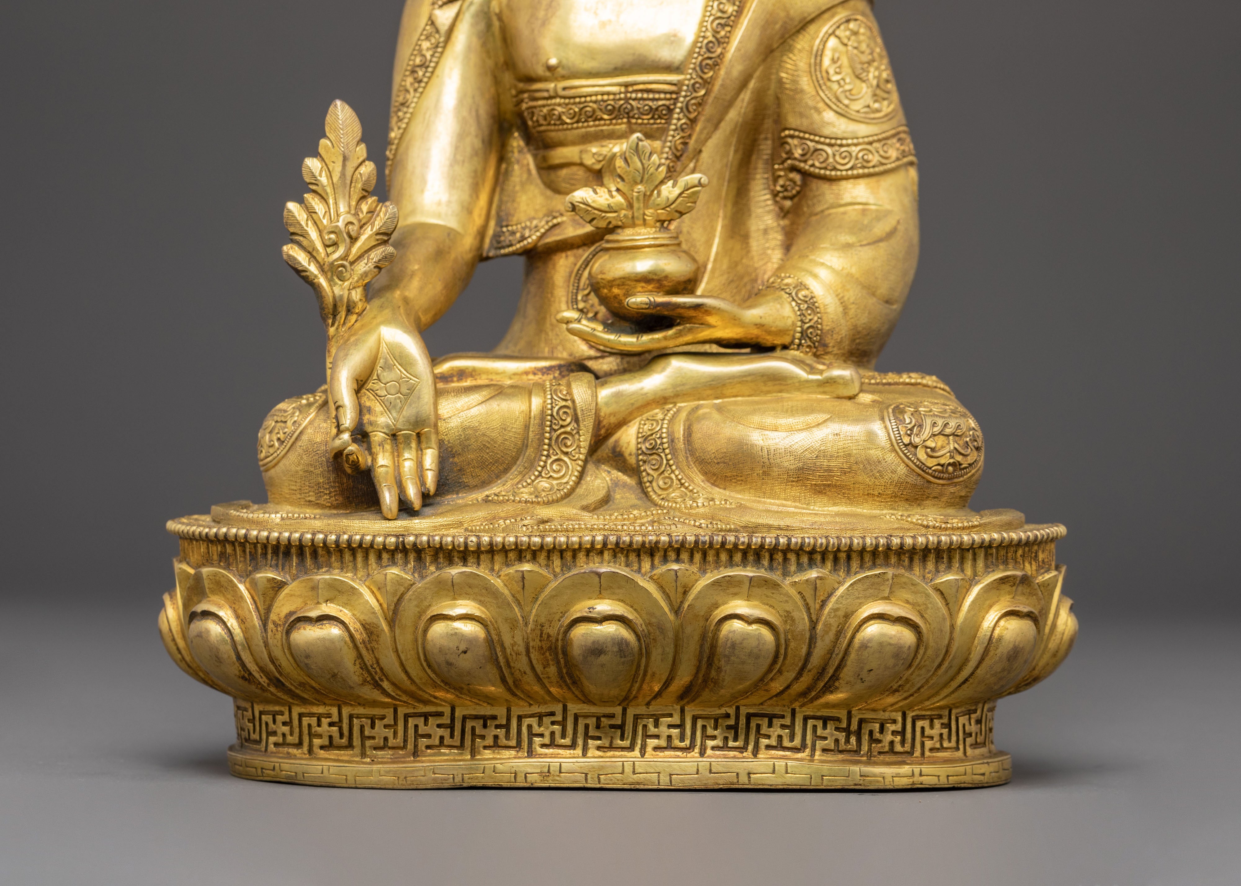 Handcrafted Medicine Buddha Copper Body Statue | Tibetan Healing Deity