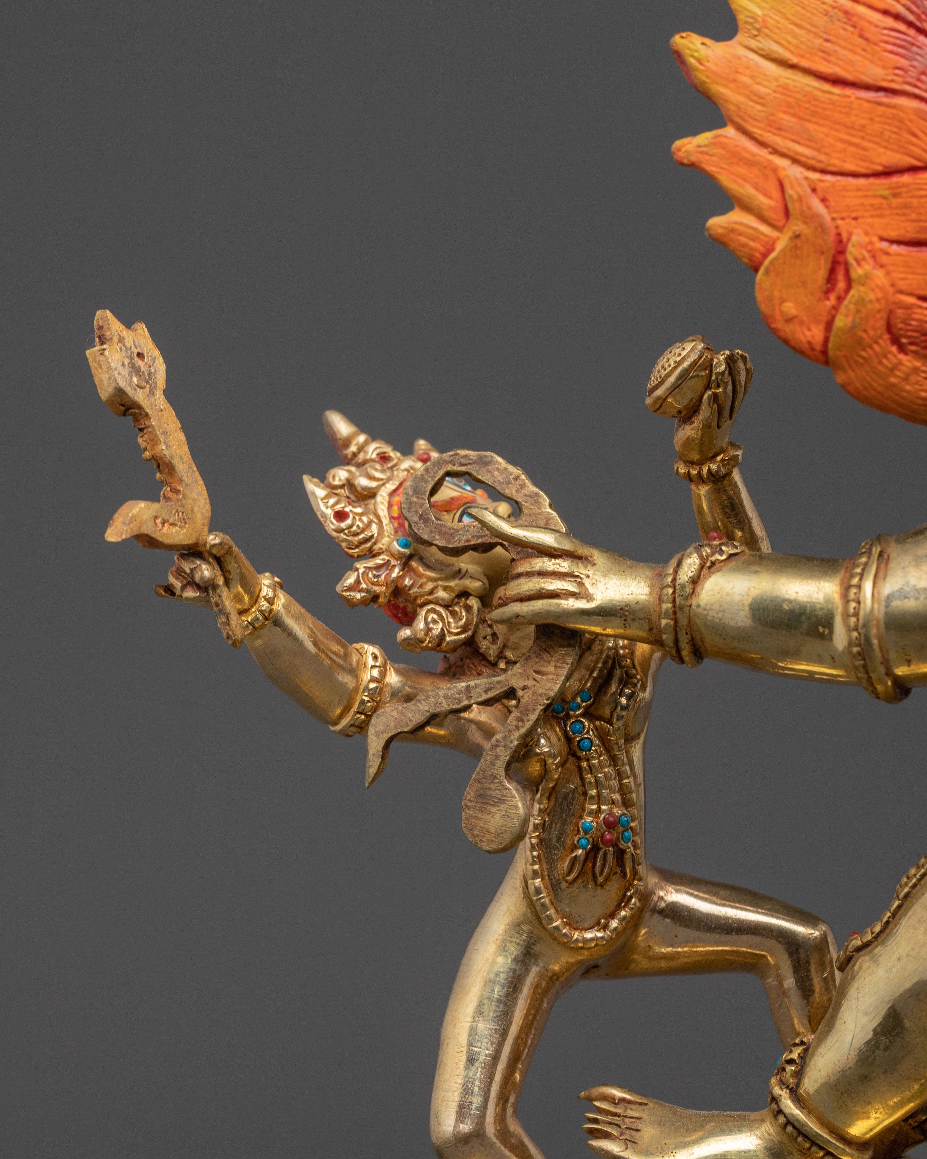 Majestic 24K Gold Gilded Statue of Yamantaka