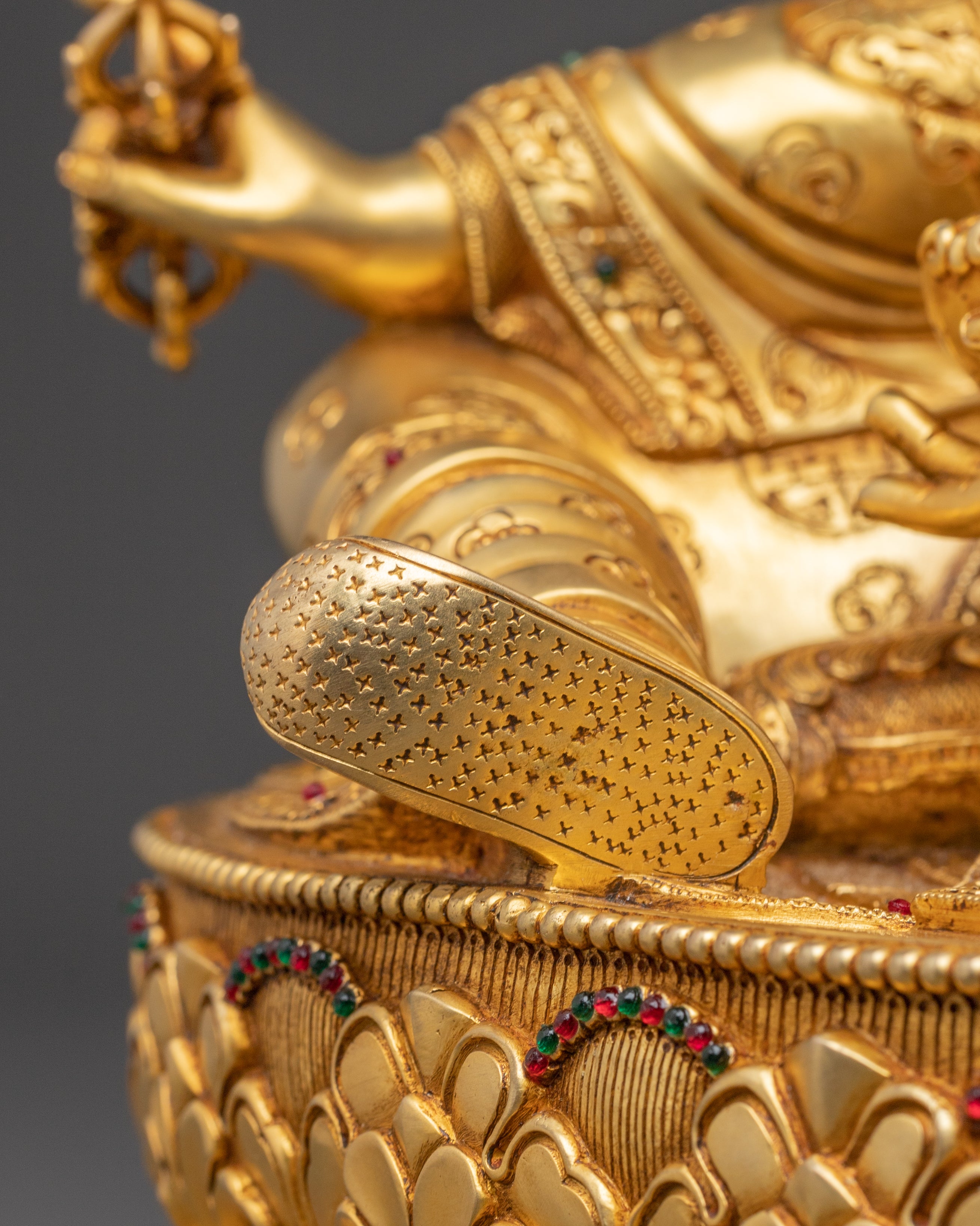 Handmade Copper Guru Rinpoche Statue | Tibetan Tantric Master Sculpture