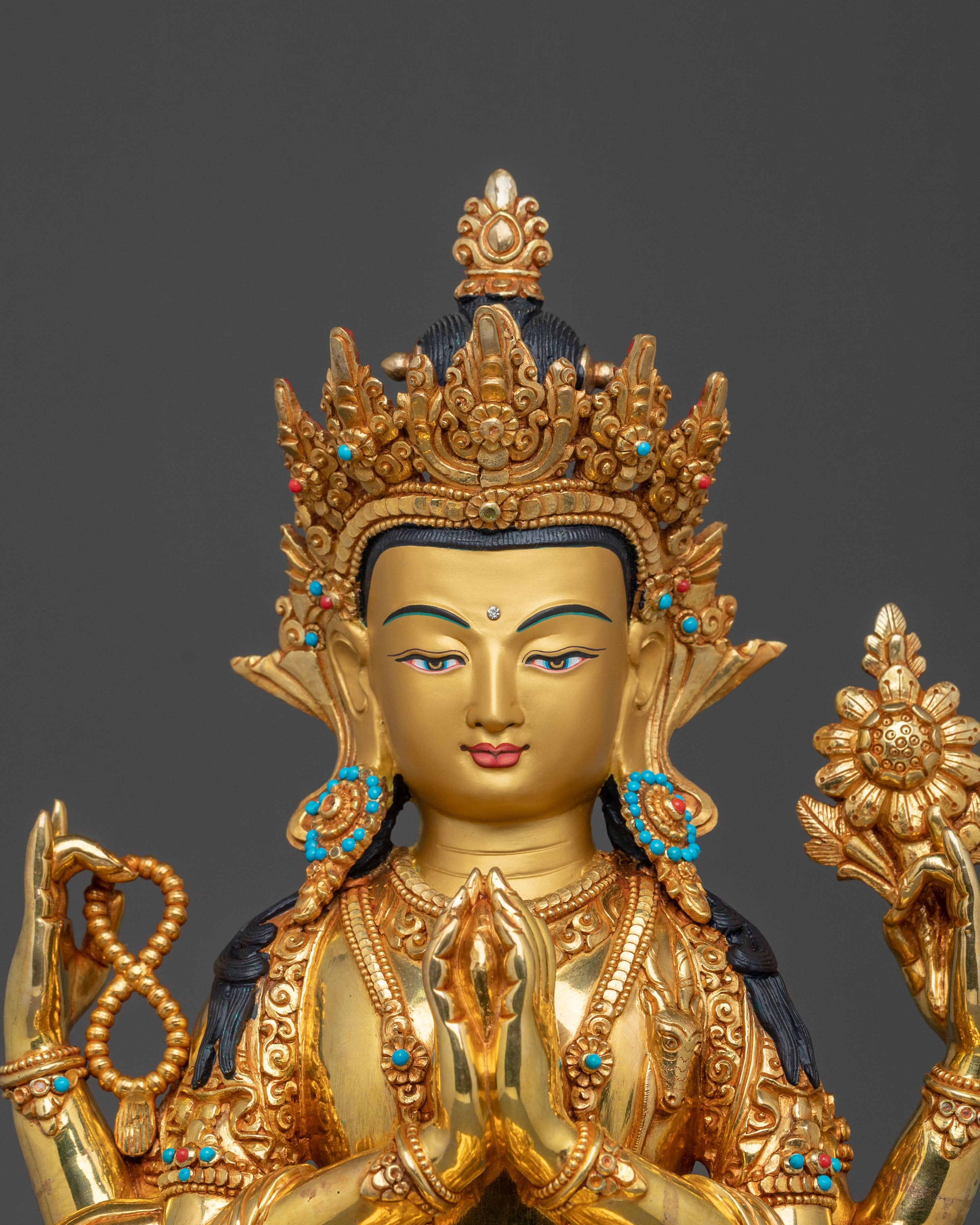 Four Armed Chenrezig Sculpture | Wisdom Icon
