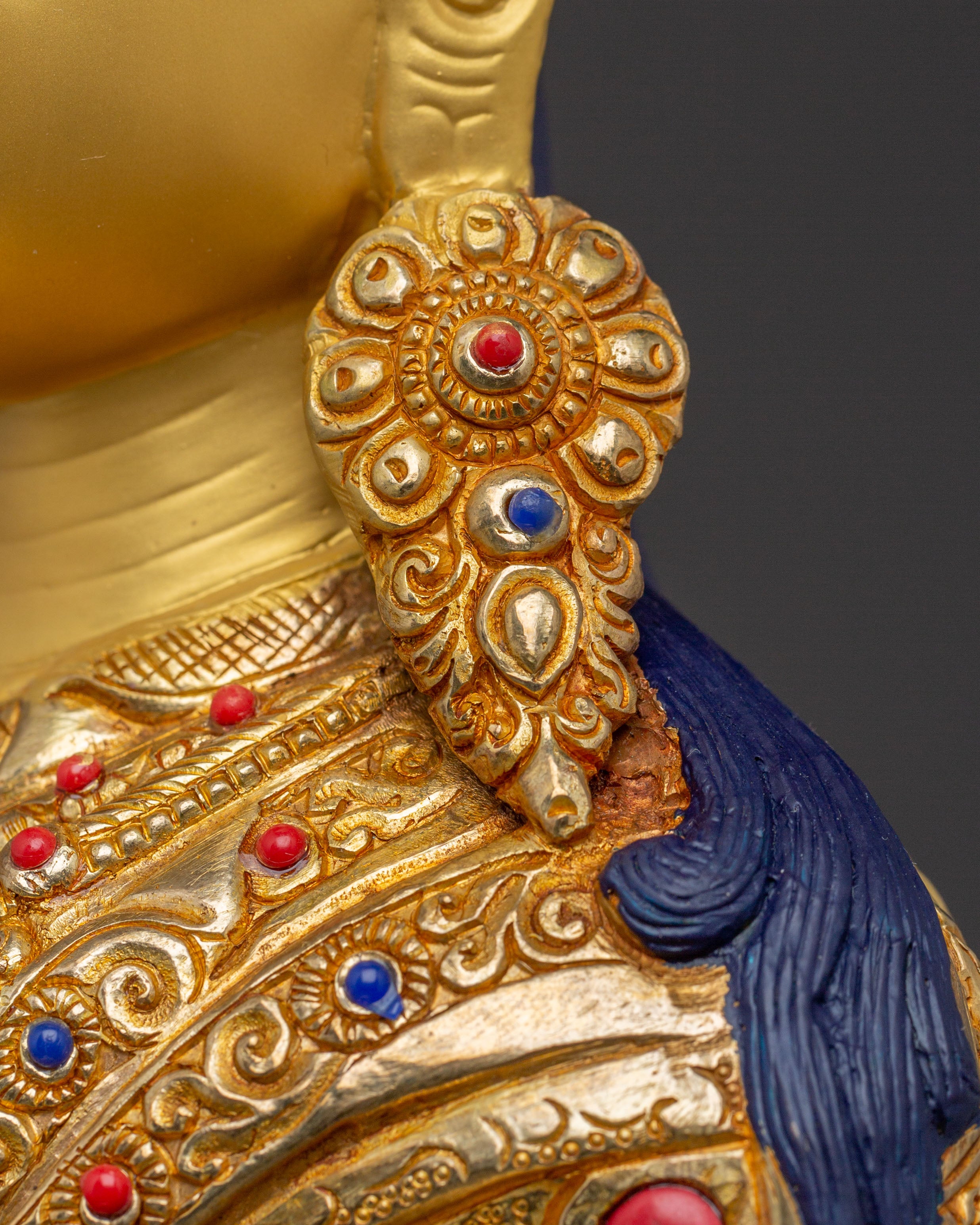 Padmasambhava Enlightened Guide Statue - Hand-Gilded Copper Statue