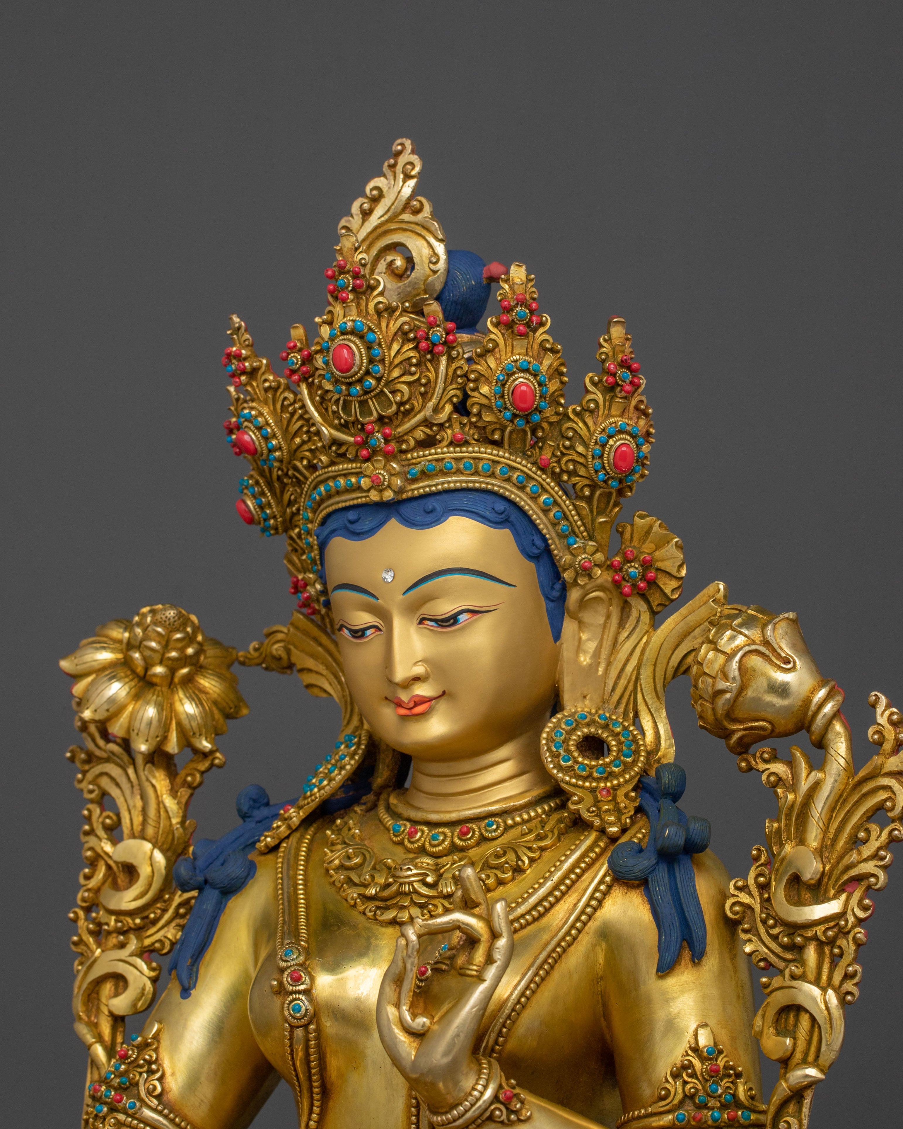 Green Tara Divine Protector Statue | Bodhisattva of Wisdom and Enlightened